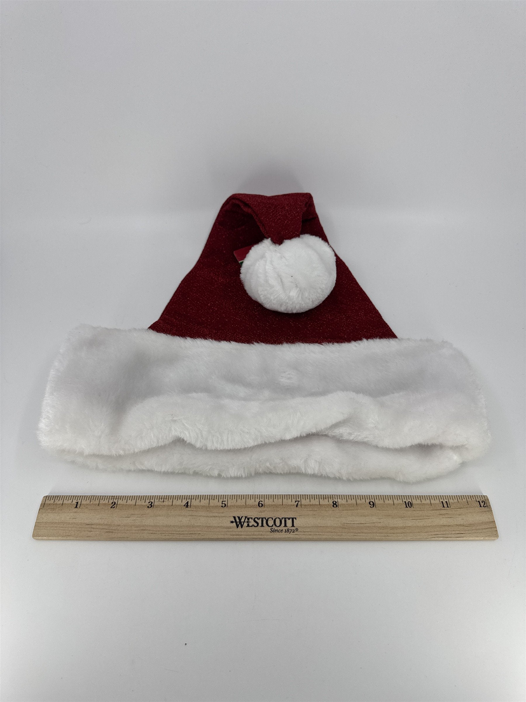 Christmas Red And Glitter Santa Clause Hat Merry Brite Red And White Hat