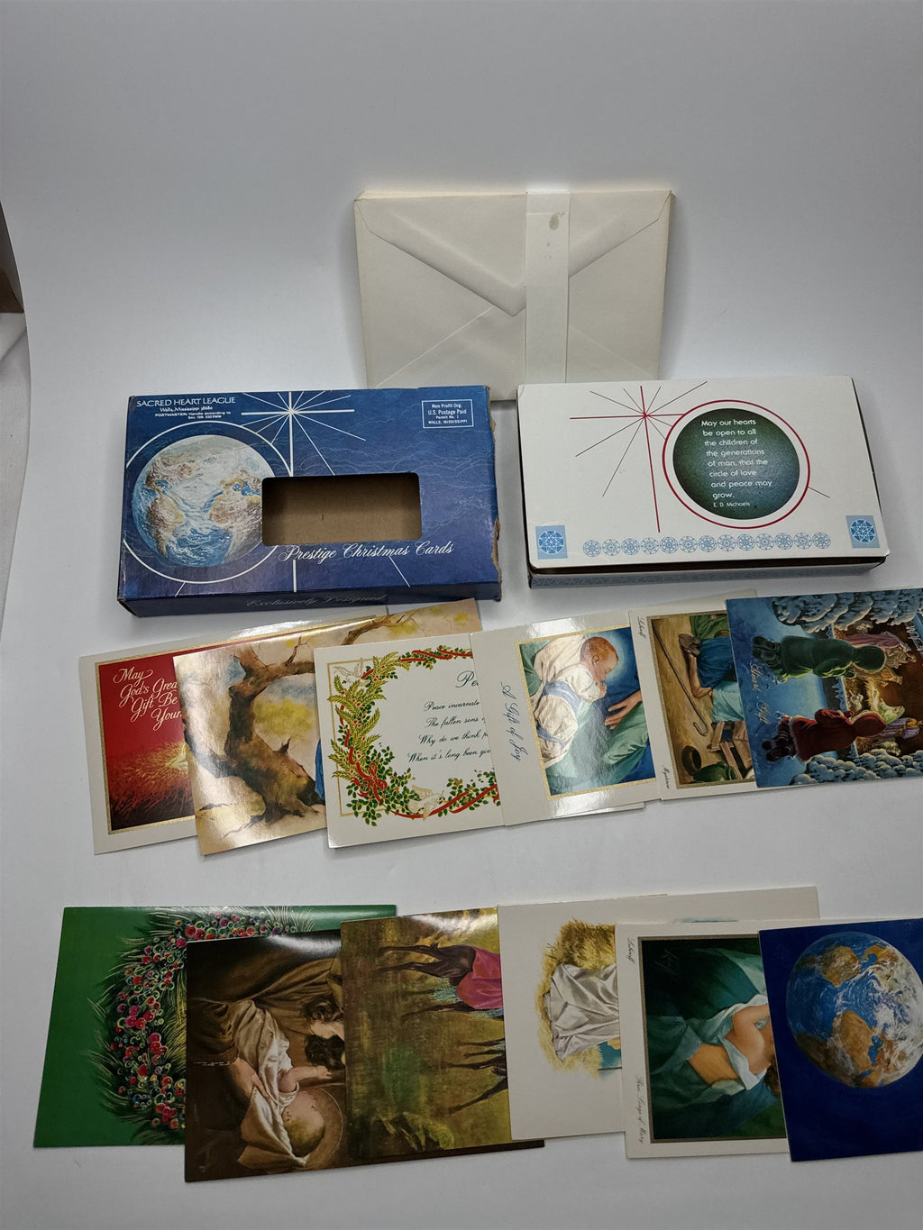 Vintage Sacred Heart League Lot 12 Christmas Cards NOS Religious Nativity