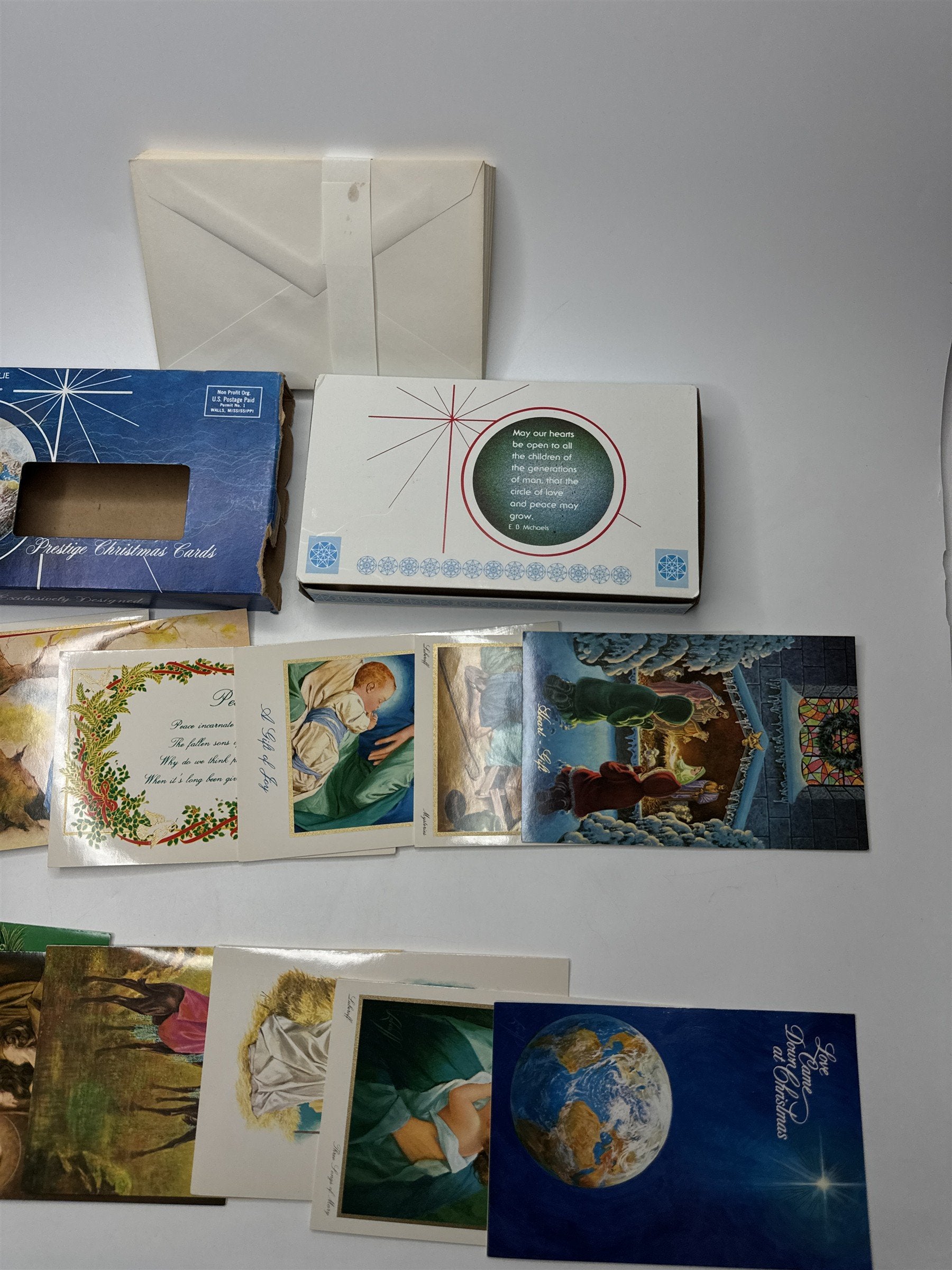 Vintage Sacred Heart League Lot 12 Christmas Cards NOS Religious Nativity