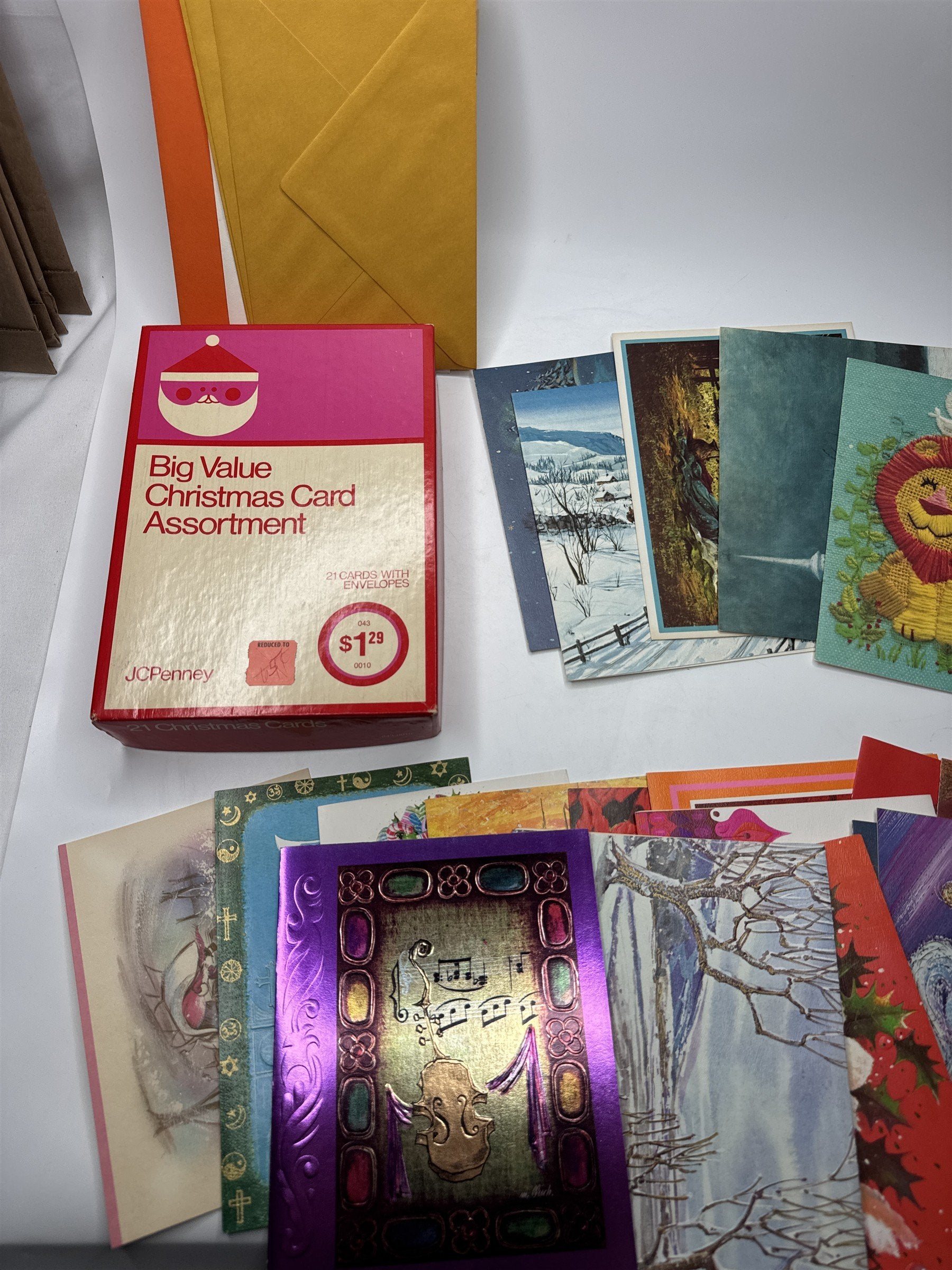 JCPenney Vintage Christmas Card Lot 20 NOS Assorted Eclectic 1970s