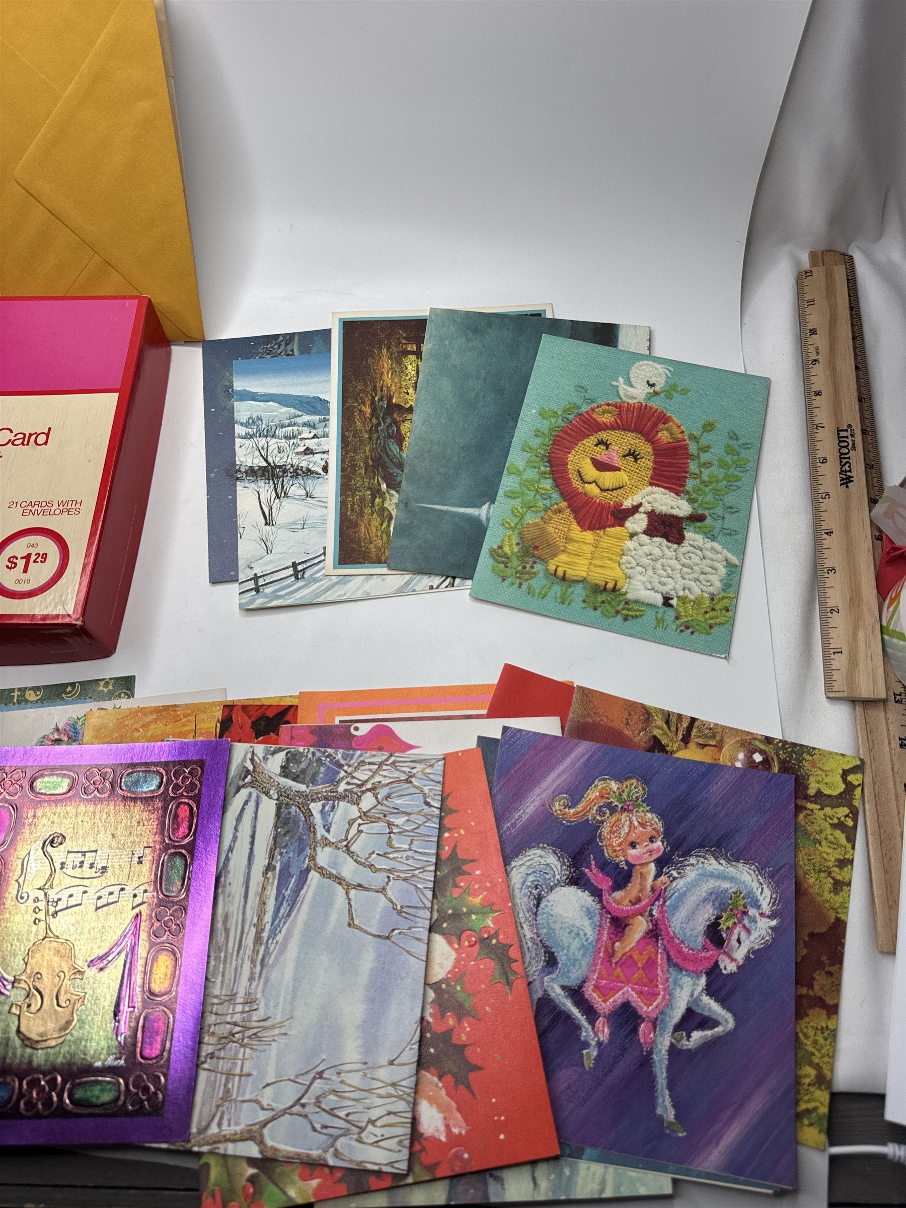 JCPenney Vintage Christmas Card Lot 20 NOS Assorted Eclectic 1970s