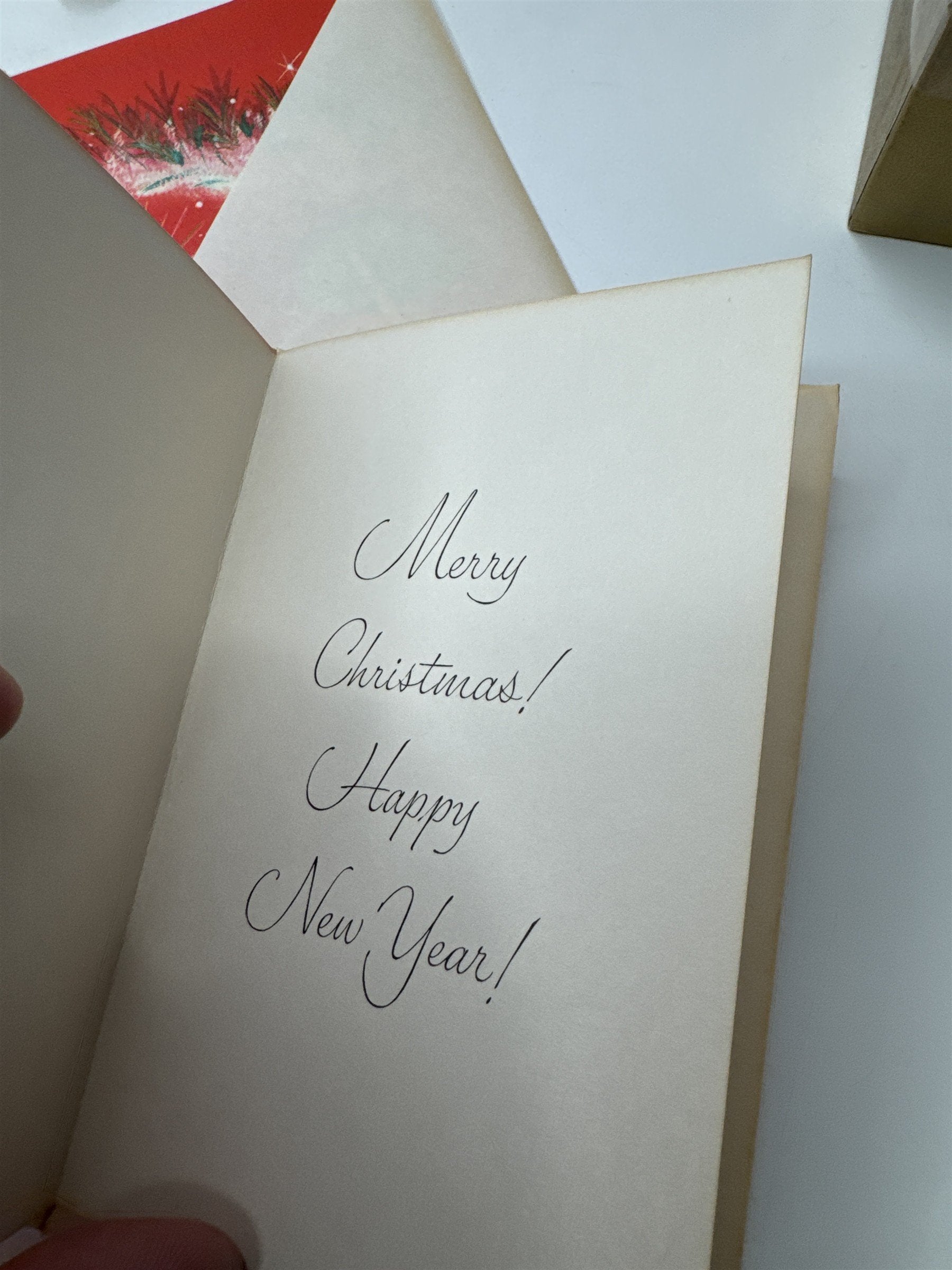 Vintage Rust Craft Christmas Card Lot 10 NOS Red Angel Candle 1950s