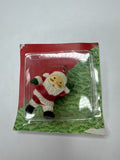 Vintage Santa Miniature Ornament NIP Plastic Christmas Figurine 1970s