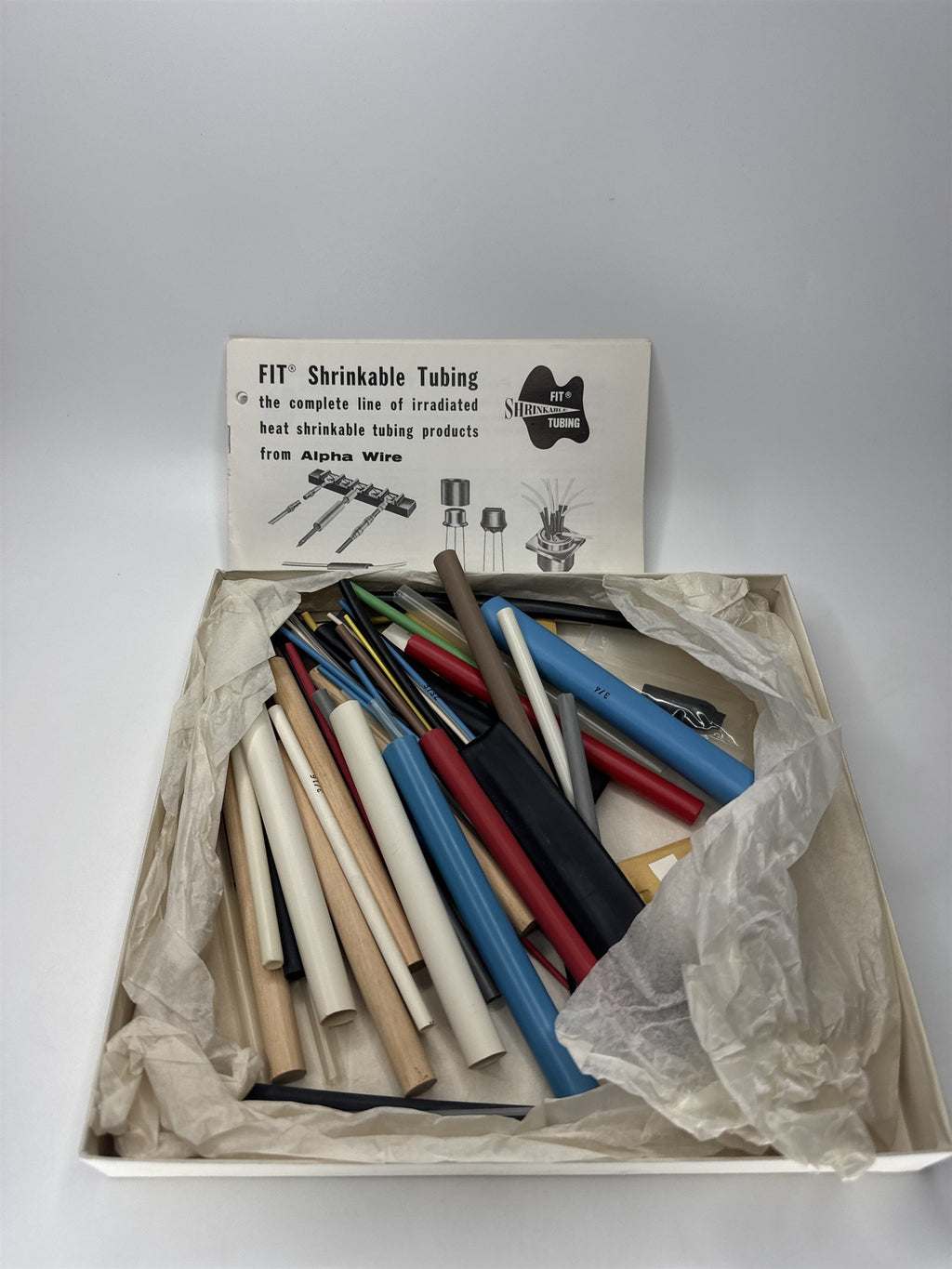 Vtg Alpha Wire FIT Shrinkable Tubing Kit Assorted Color Gauge NOS Box