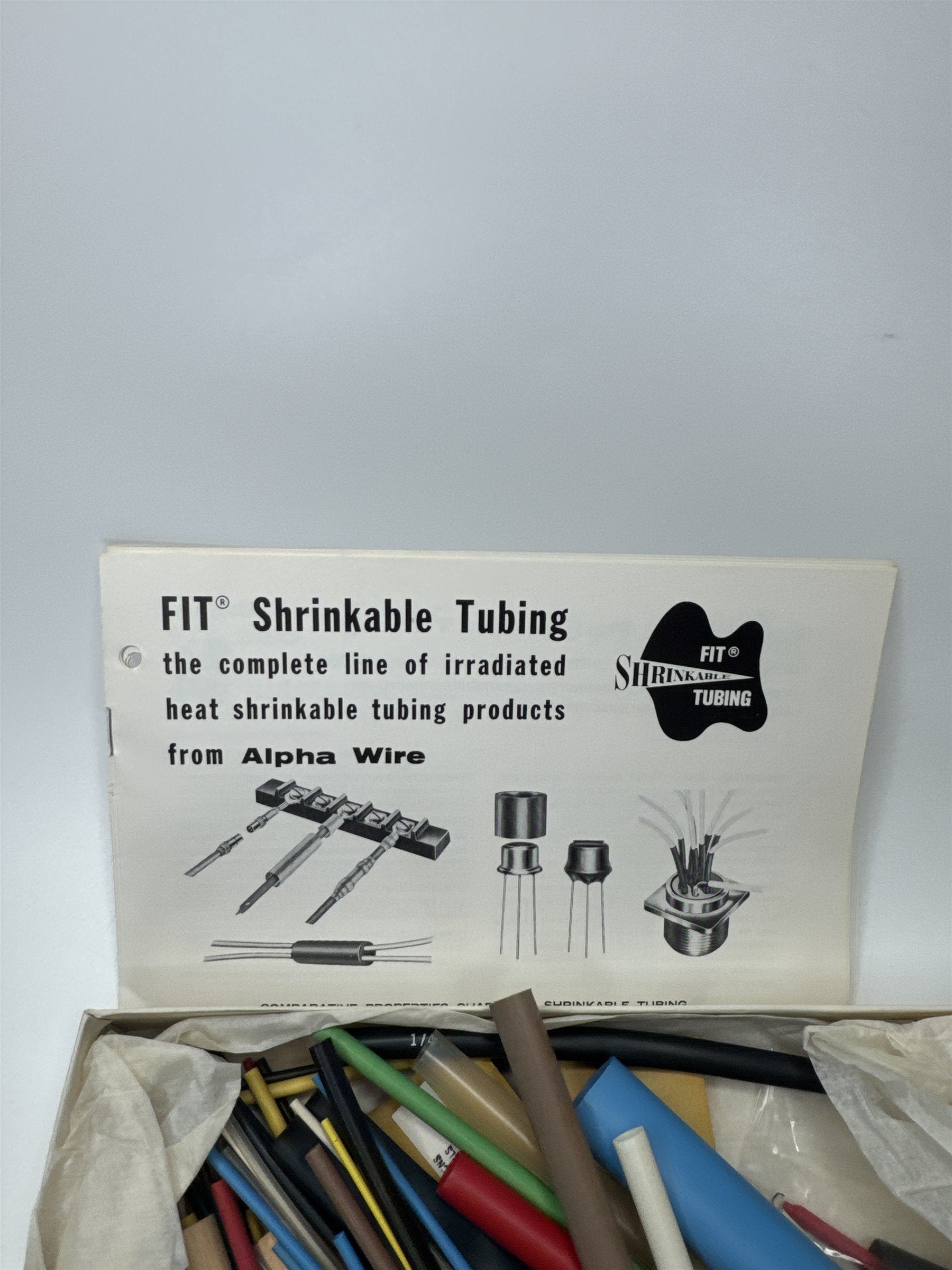 Vtg Alpha Wire FIT Shrinkable Tubing Kit Assorted Color Gauge NOS Box
