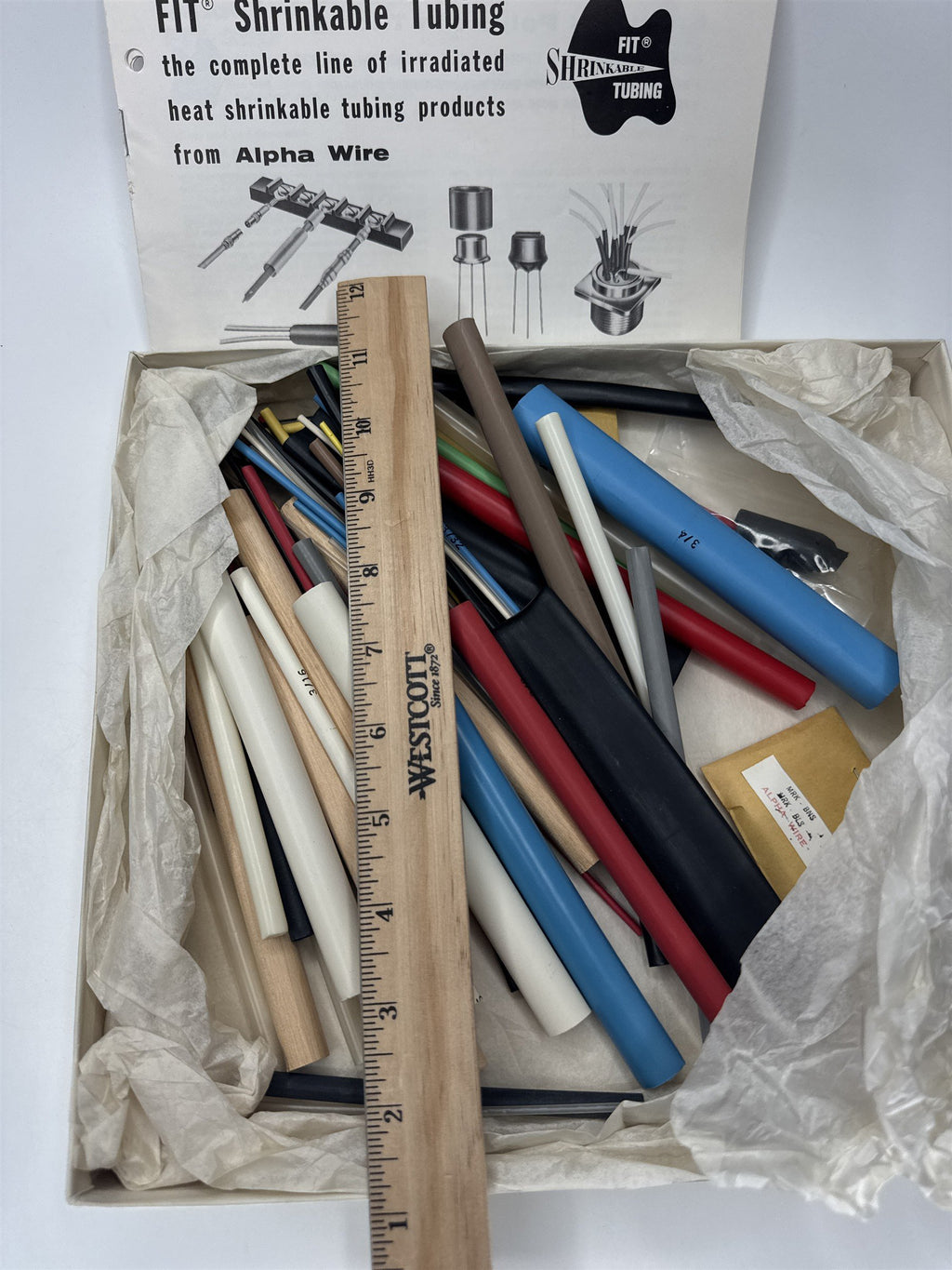 Vtg Alpha Wire FIT Shrinkable Tubing Kit Assorted Color Gauge NOS Box