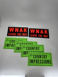 Lot 6 Vtg WNAK Nanticoke Radio Station Sticker Decal Black Green Memorabilia
