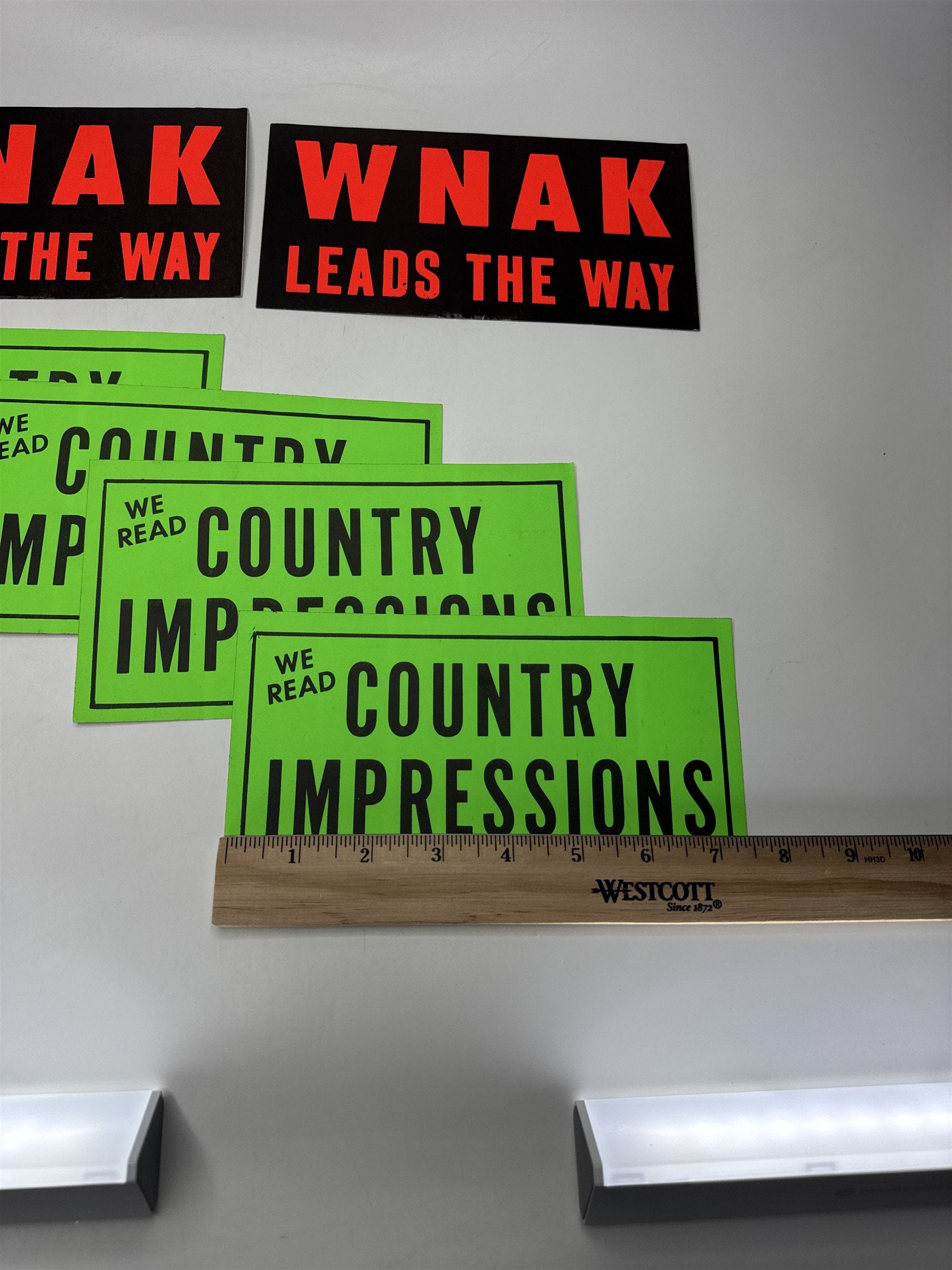 Lot 6 Vtg WNAK Nanticoke Radio Station Sticker Decal Black Green Memorabilia