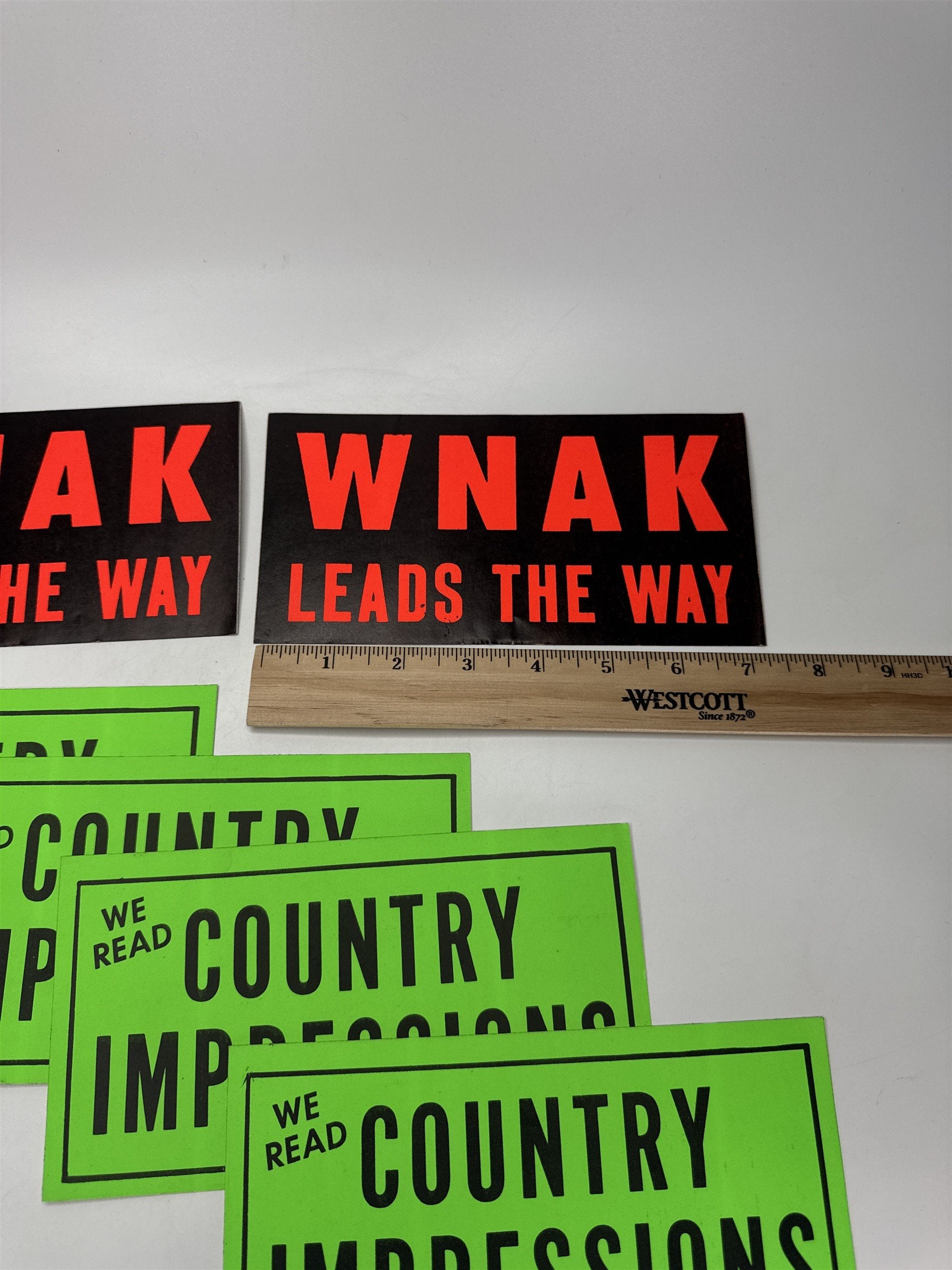 Lot 6 Vtg WNAK Nanticoke Radio Station Sticker Decal Black Green Memorabilia