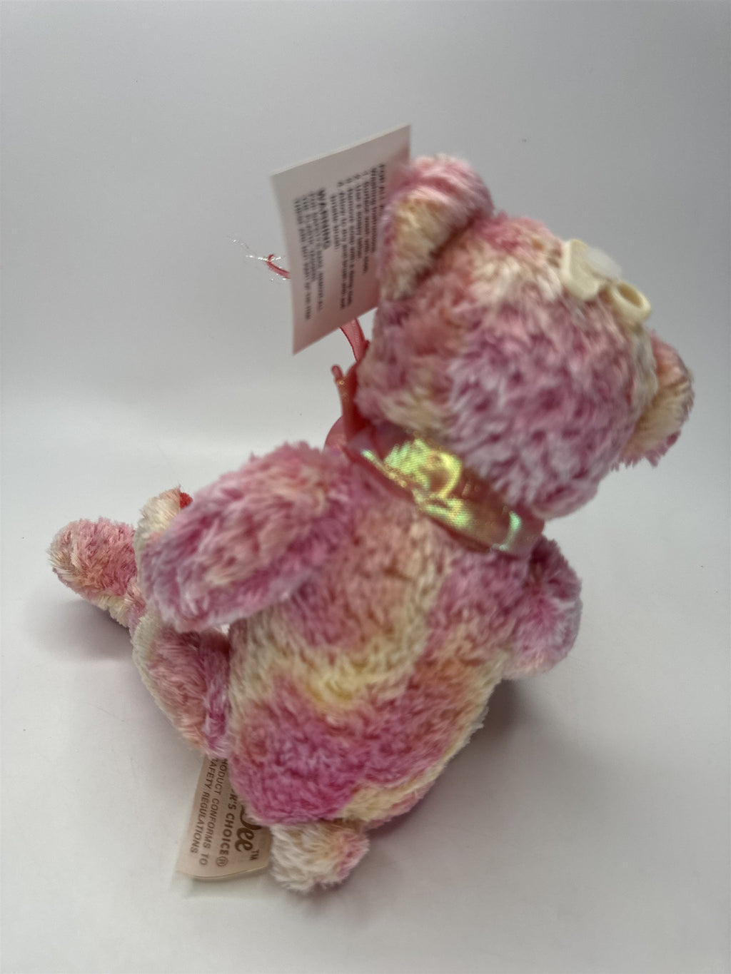 Dan Dee Teddy Bear Pink Yellow Stuffed Animal Love Heart Valentine NWT