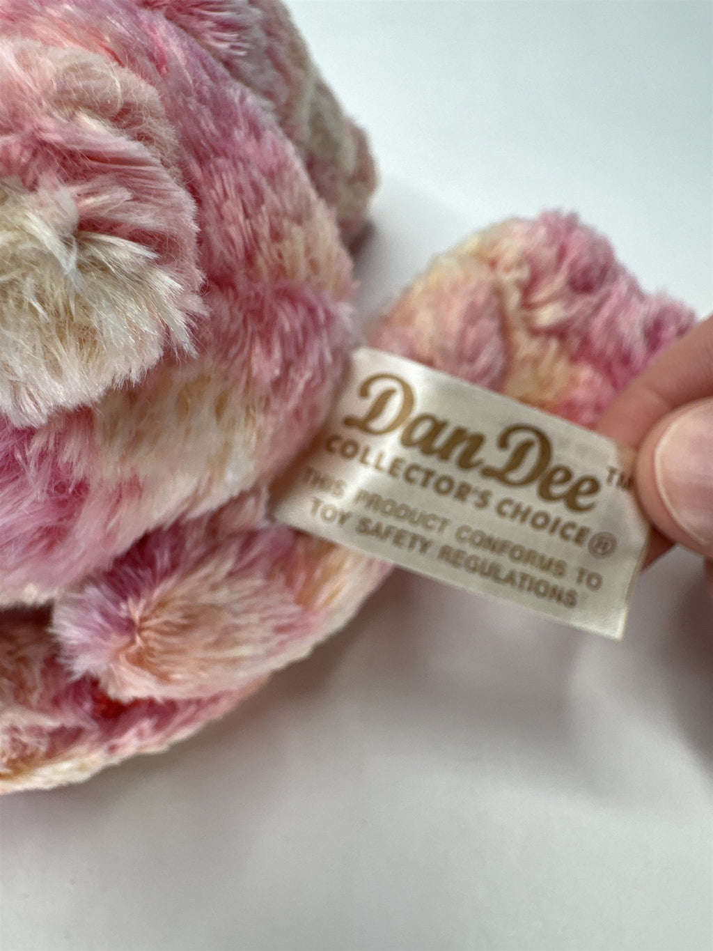 Dan Dee Teddy Bear Pink Yellow Stuffed Animal Love Heart Valentine NWT