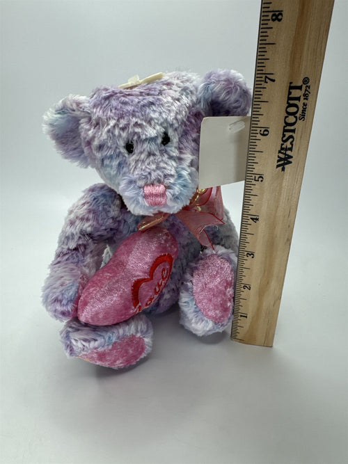 Dan Dee Teddy Bear NWT Plush Blue Pink Purple Valentine Heart