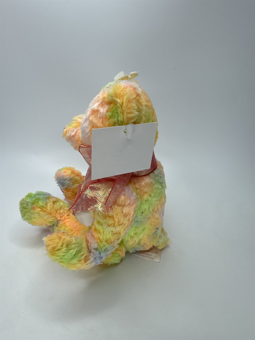 Dan Dee Teddy Bear NWT Plush Tie Dye Bright Pink Purple Valentine Heart