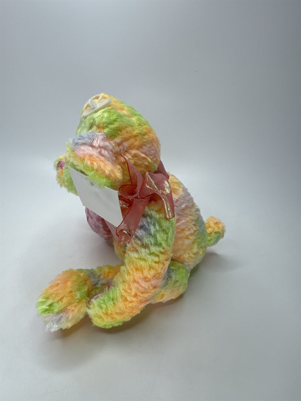 Dan Dee Teddy Bear NWT Plush Tie Dye Bright Rainbow Valentine Heart Gift