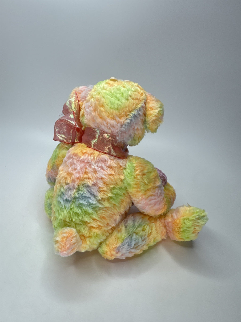 Dan Dee Teddy Bear NWT Plush Tie Dye Bright Rainbow Valentine Heart Gift