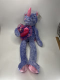 Purple Unicorn Rhino Stuffed Animal NWT Valentine Heart Pink Ruffles