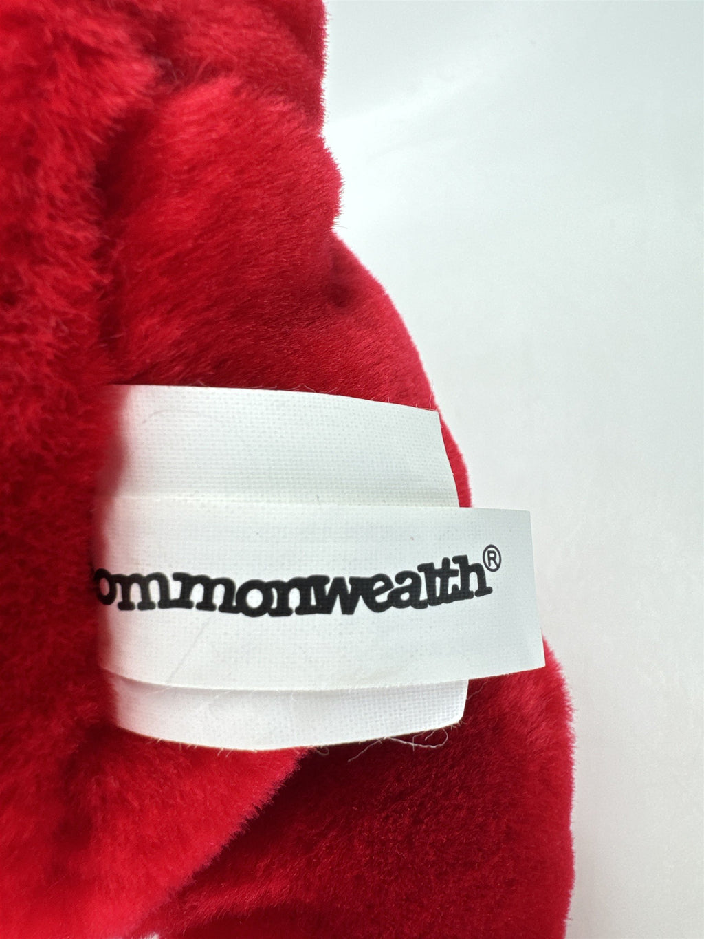 Commonwealth Toys Red Valentine's Bear NWT Plush White Heart Bow 10"