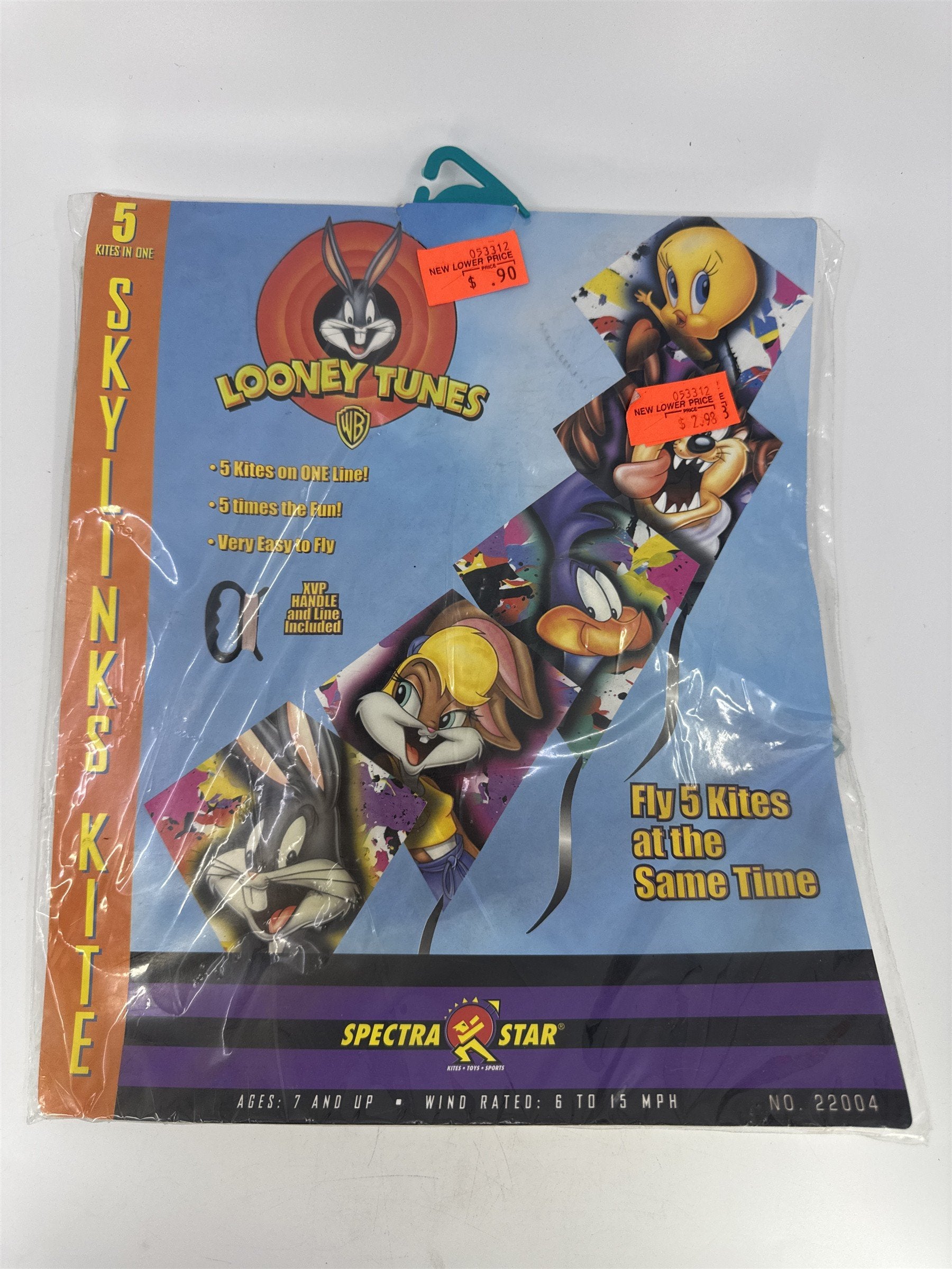 Vintage Looney Tunes Skylinks Kite Spectra Star Bugs, Taz And Tweety