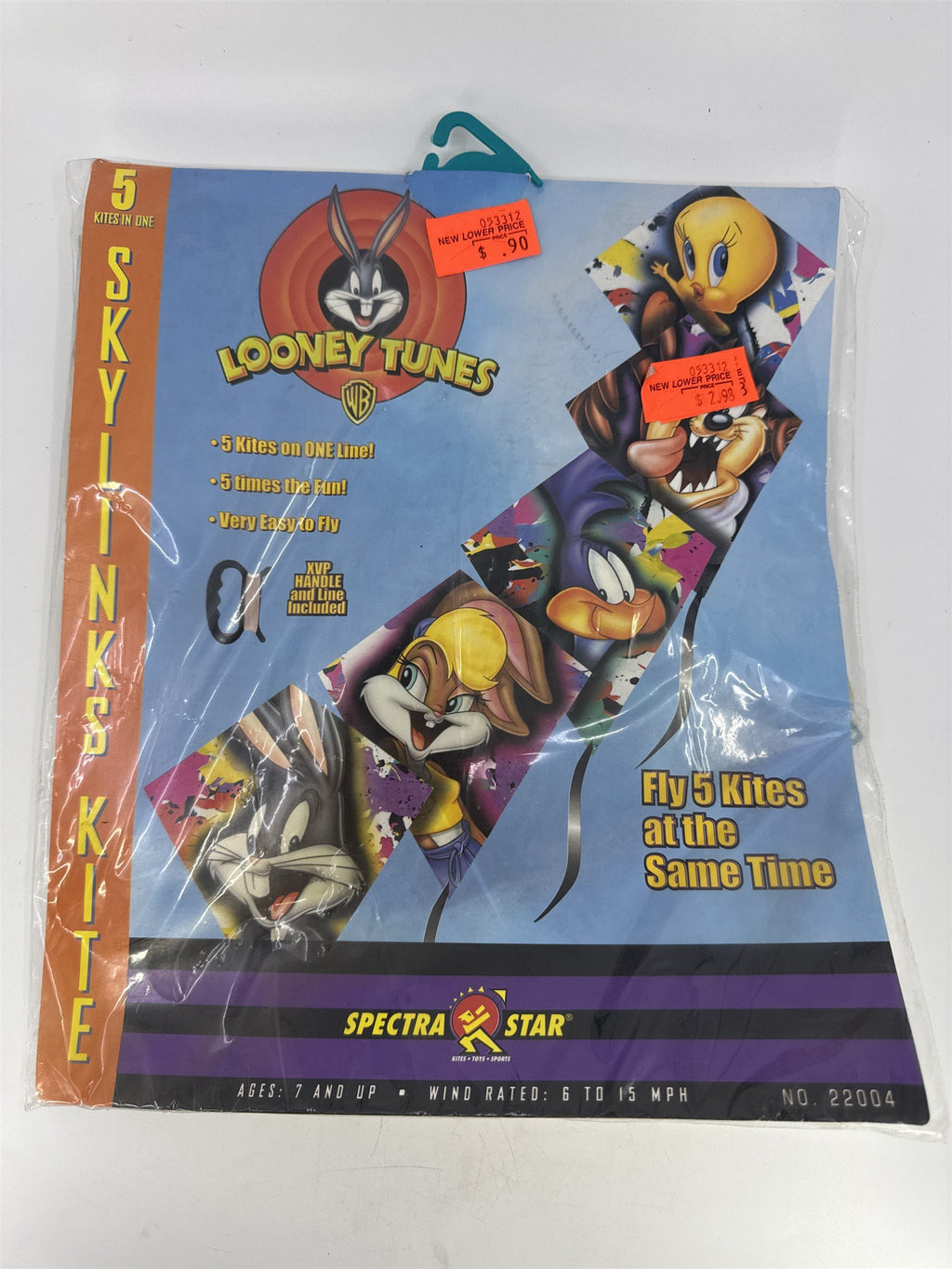 Vintage Looney Tunes Skylinks Kite Spectra Star Bugs, Taz And Tweety