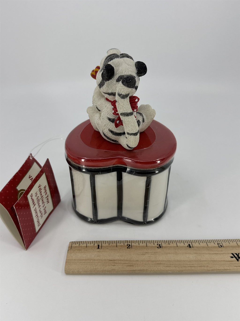 Vintage Hallmark Valentine's Day Cat Heart Lock Candy Trinket Box W/ Tag