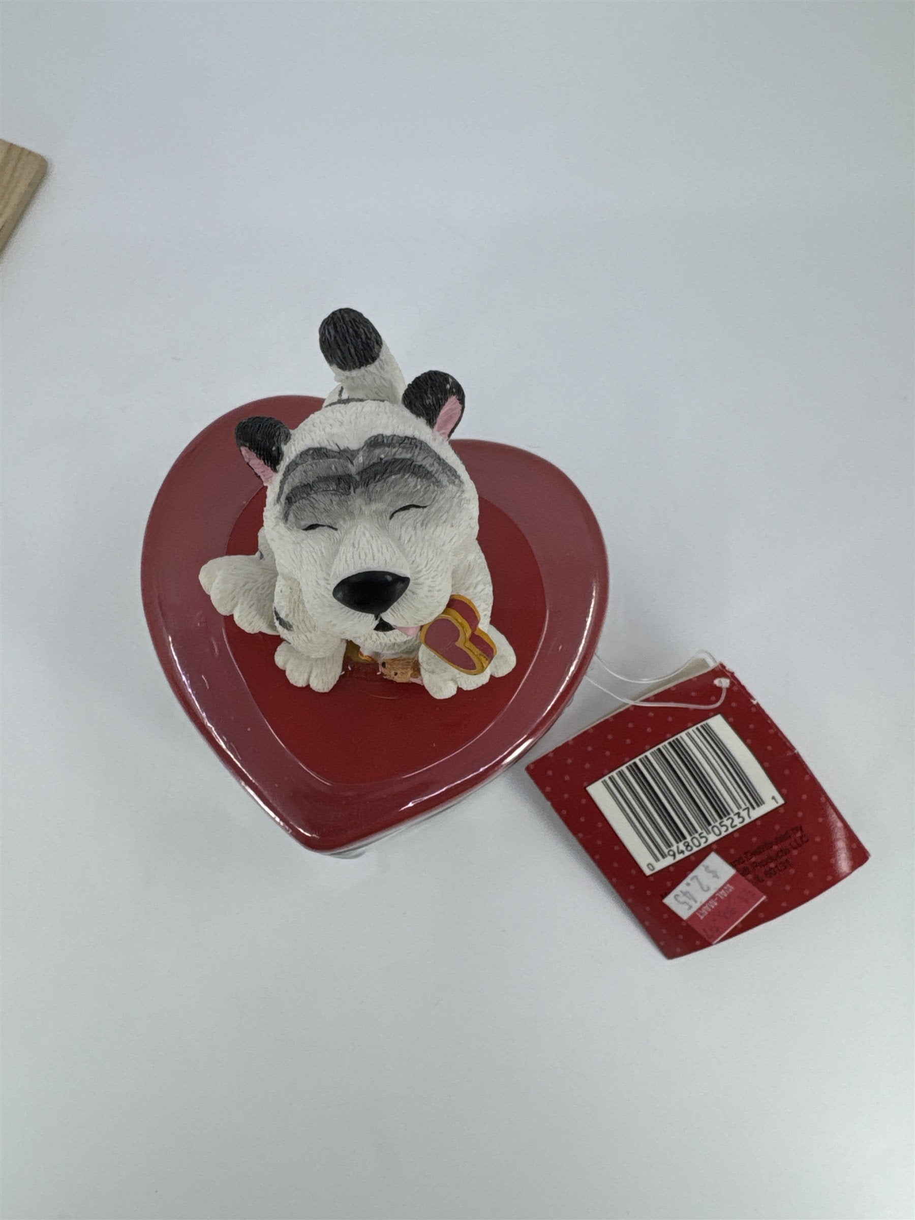 Vintage Hallmark Valentine's Day Cat Heart Lock Candy Trinket Box W/ Tag
