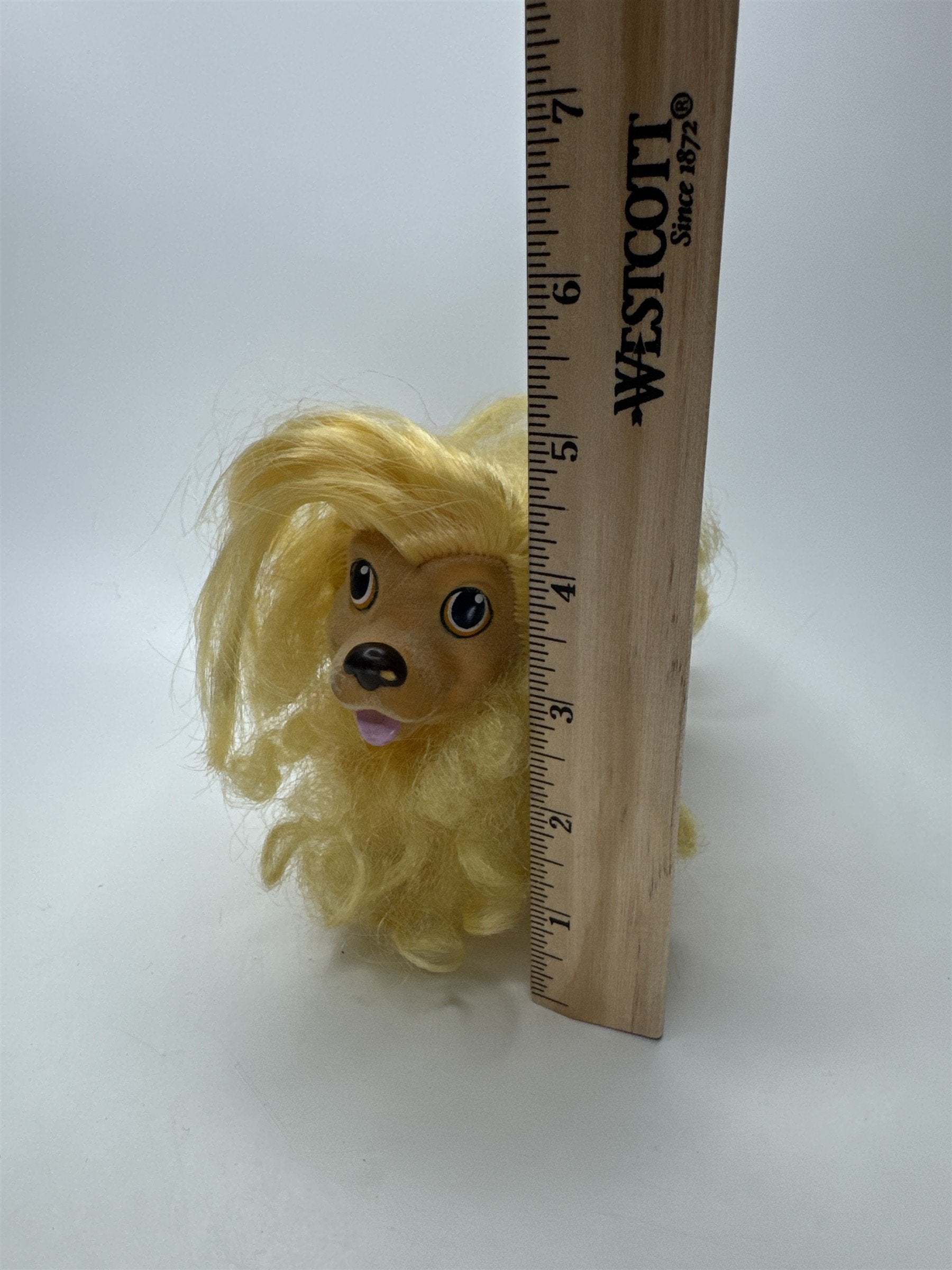 Vintage Hasbro Sweetie Pups Long Hair Dog Yellow Blonde Plush Toy 80s