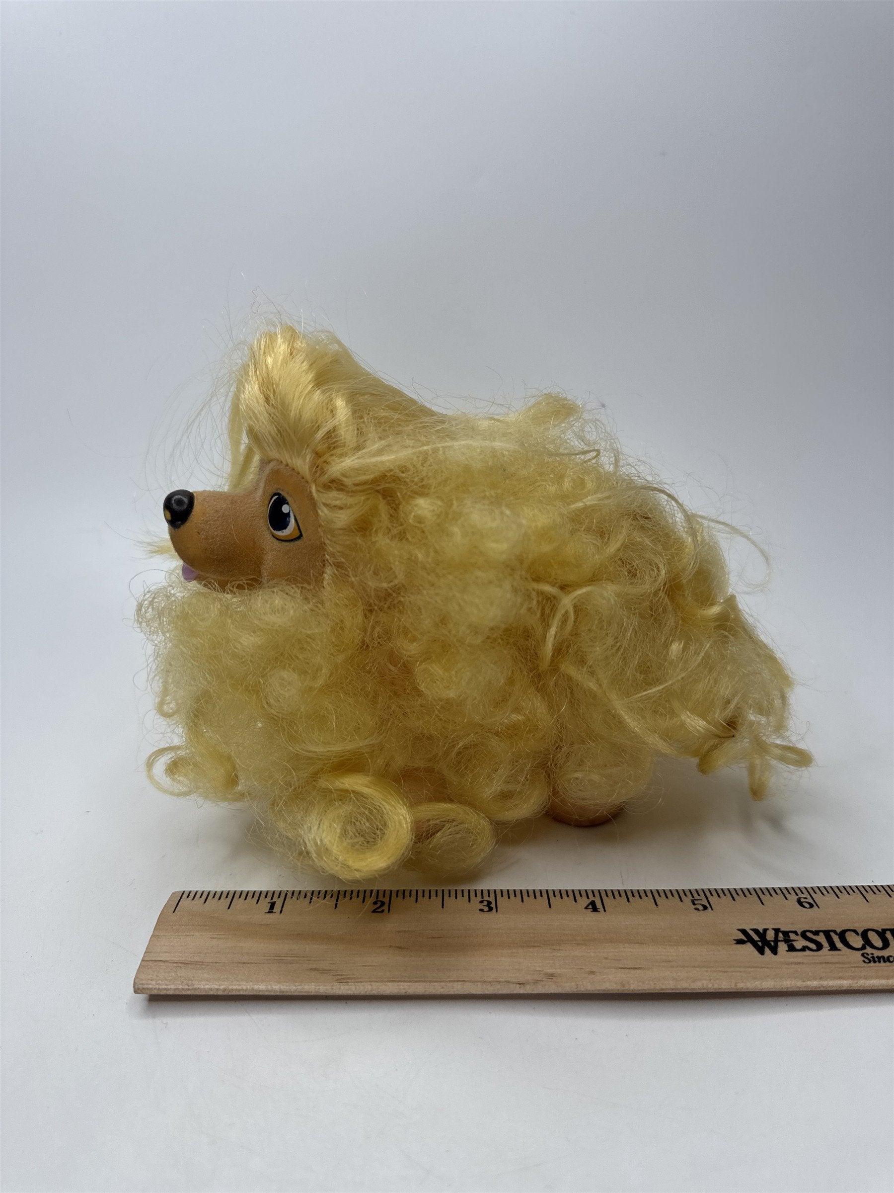 Vintage Hasbro Sweetie Pups Long Hair Dog Yellow Blonde Plush Toy 80s