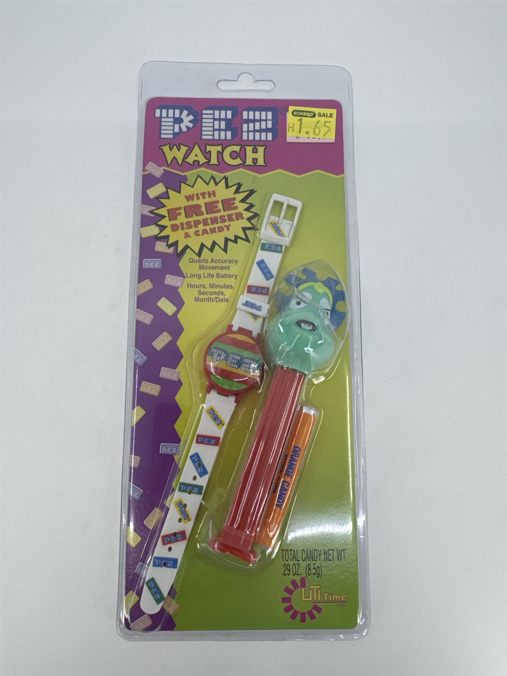 Vintage Pez LCD Watch W/ Free Pez Dispenser And Candy * Expired