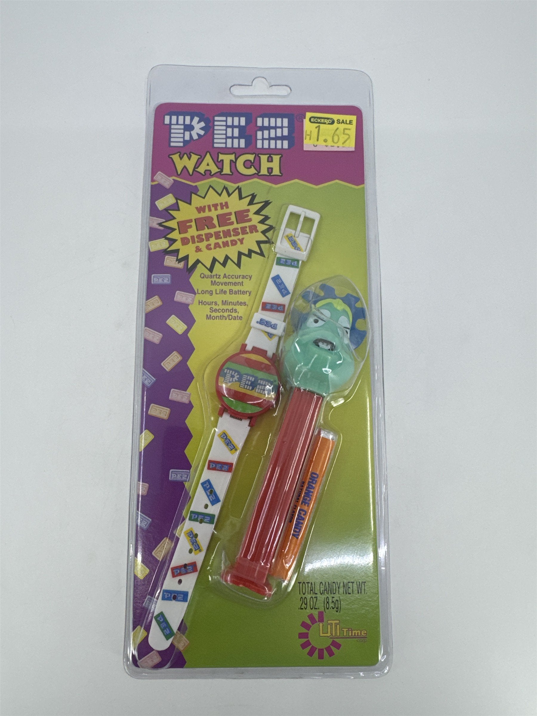 Vintage Pez LCD Watch W/ Free Pez Dispenser And Candy * Expired