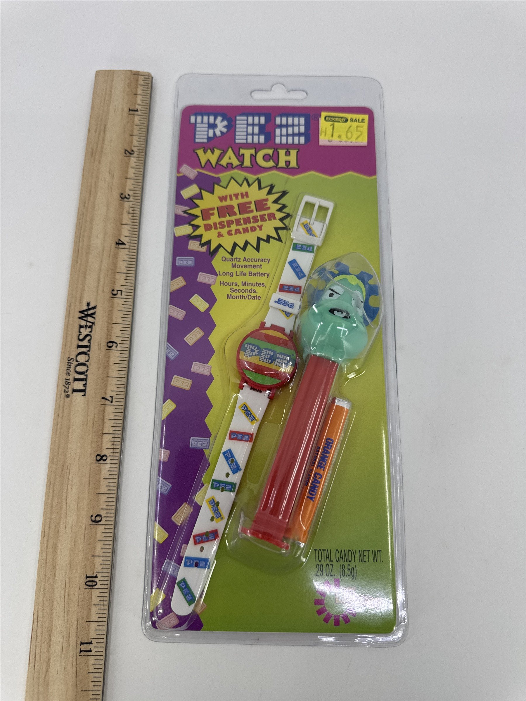 Vintage Pez LCD Watch W/ Free Pez Dispenser And Candy * Expired