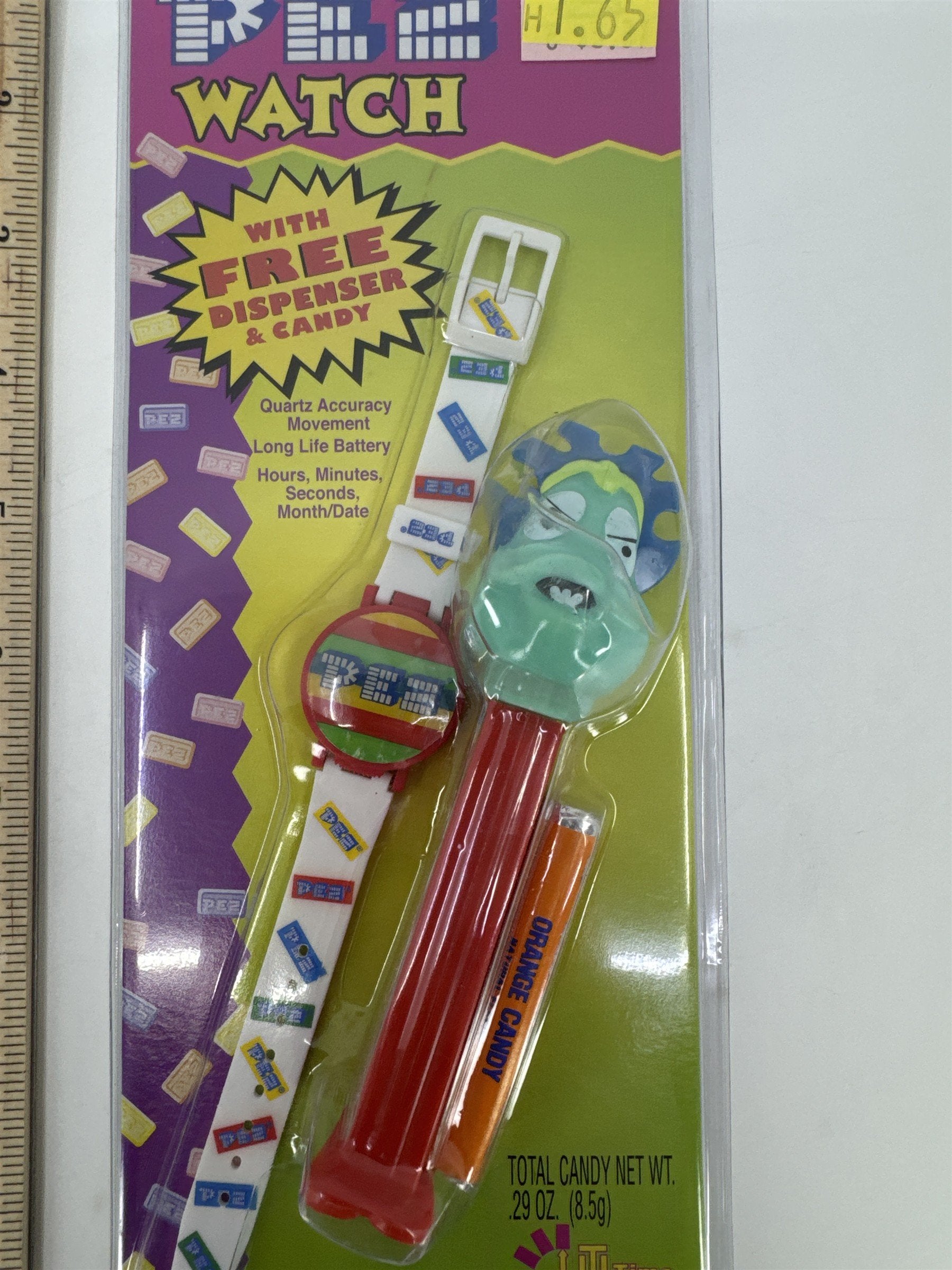 Vintage Pez LCD Watch W/ Free Pez Dispenser And Candy * Expired