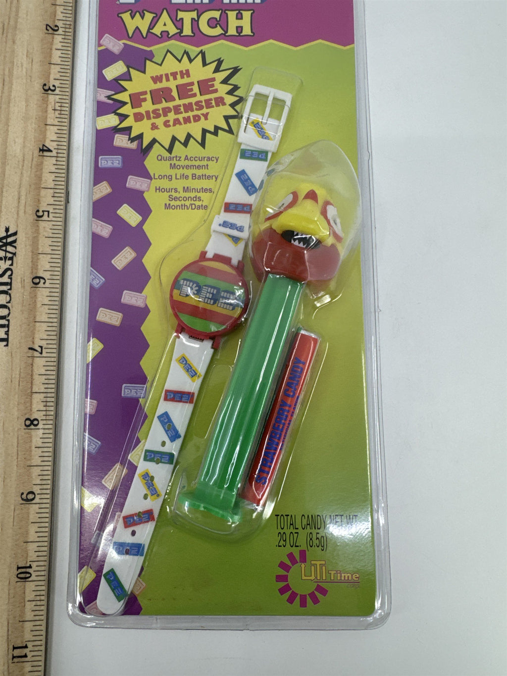 Vintage Pez LCD Watch W/ Free Pez Dispenser And Candy * Expired
