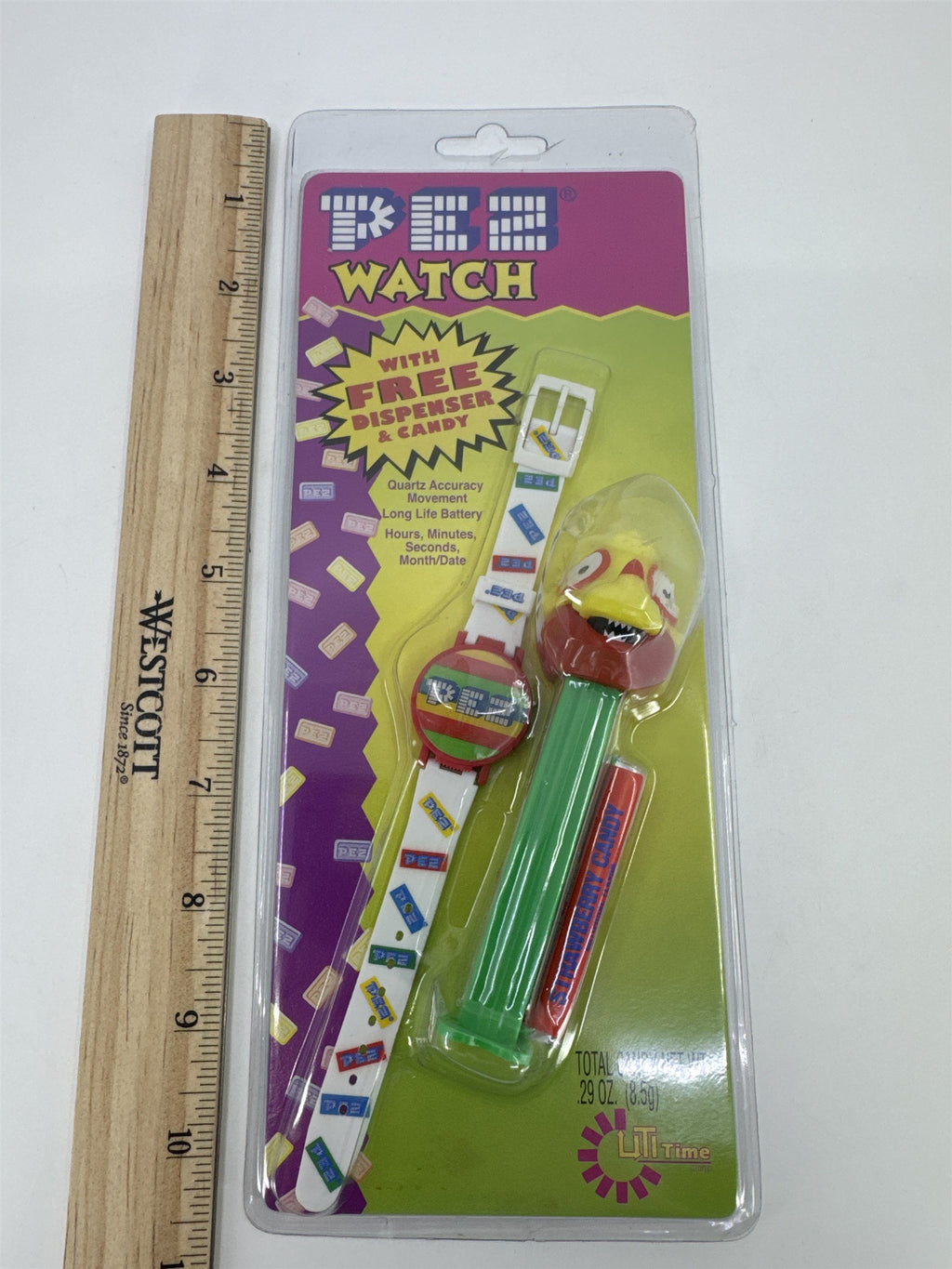 Vintage Pez LCD Watch W/ Free Pez Dispenser And Candy * Expired