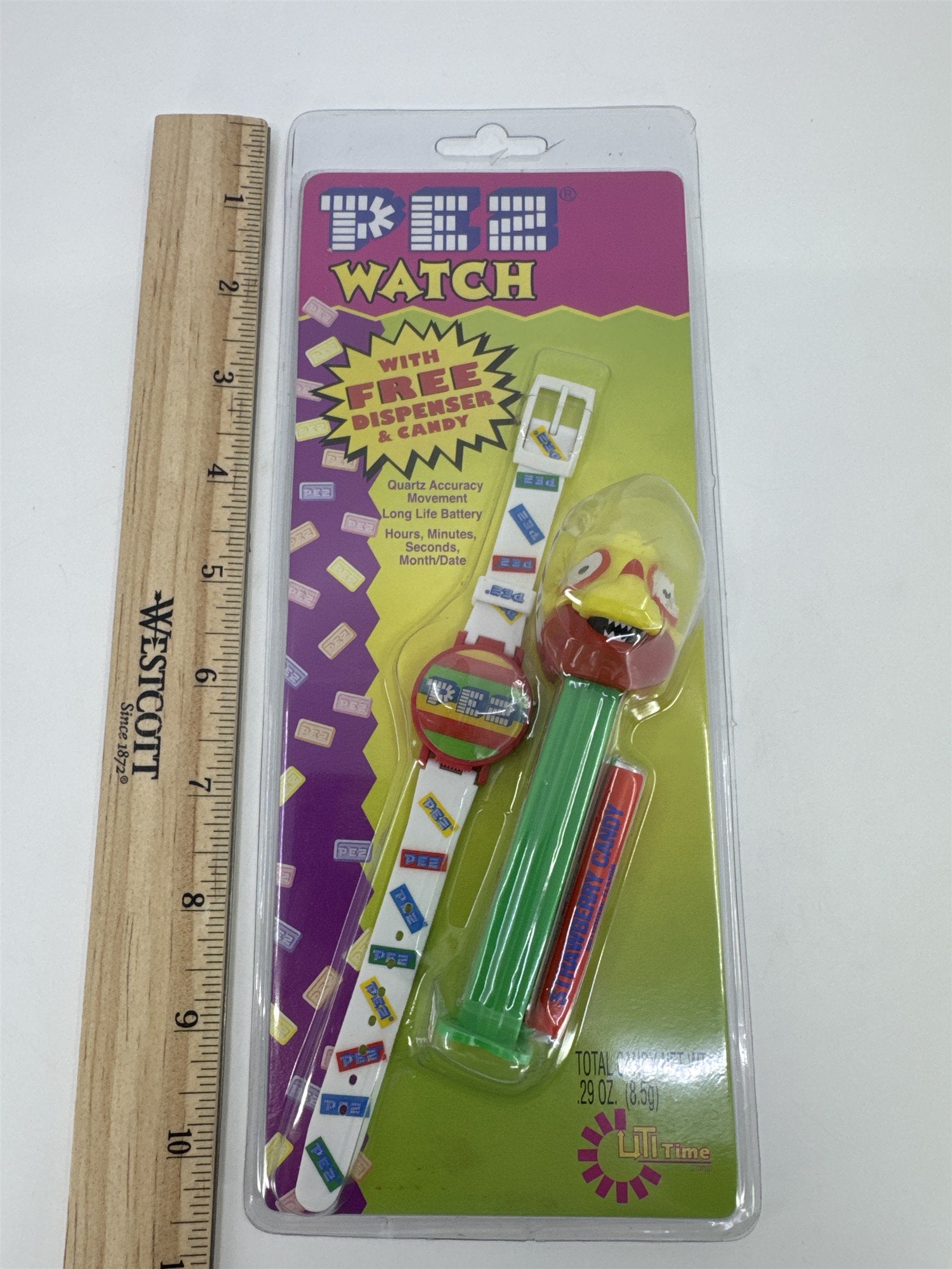 Vintage Pez LCD Watch W/ Free Pez Dispenser And Candy * Expired