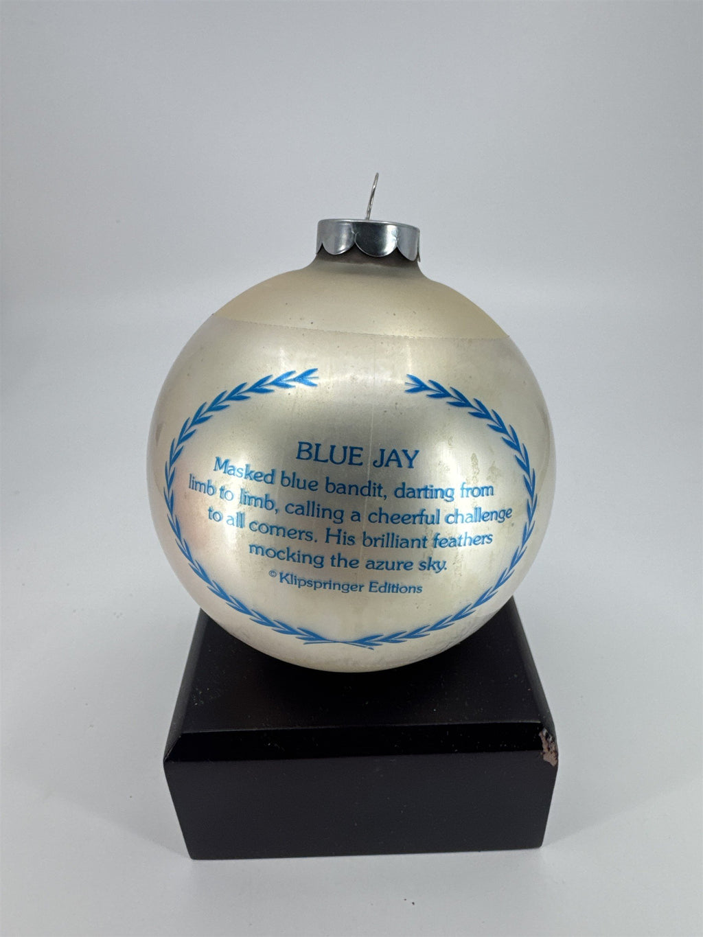 Vintage Chuck Ripper Blue Jay Christmas Ornament 1977