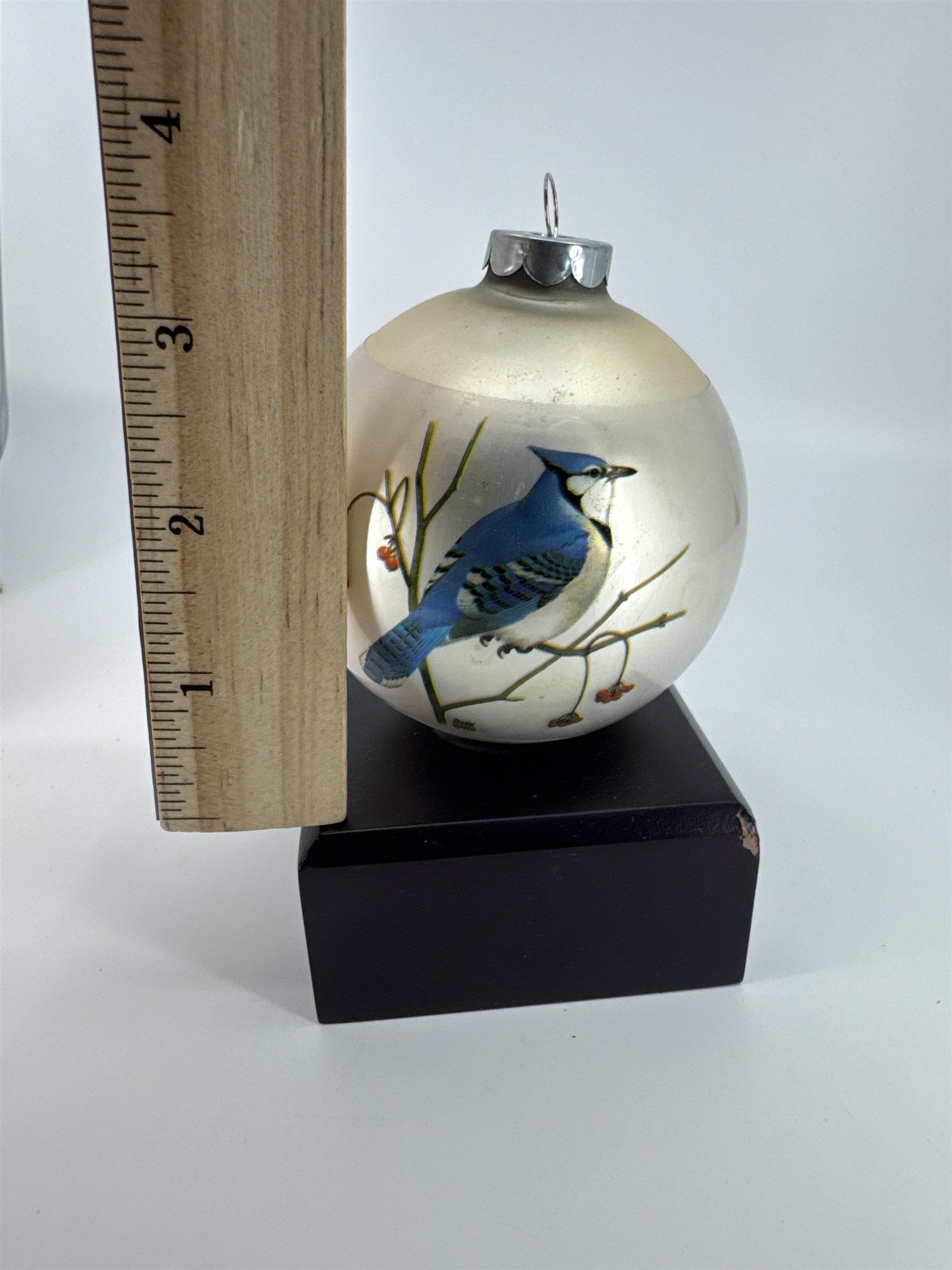 Vintage Chuck Ripper Blue Jay Christmas Ornament 1977