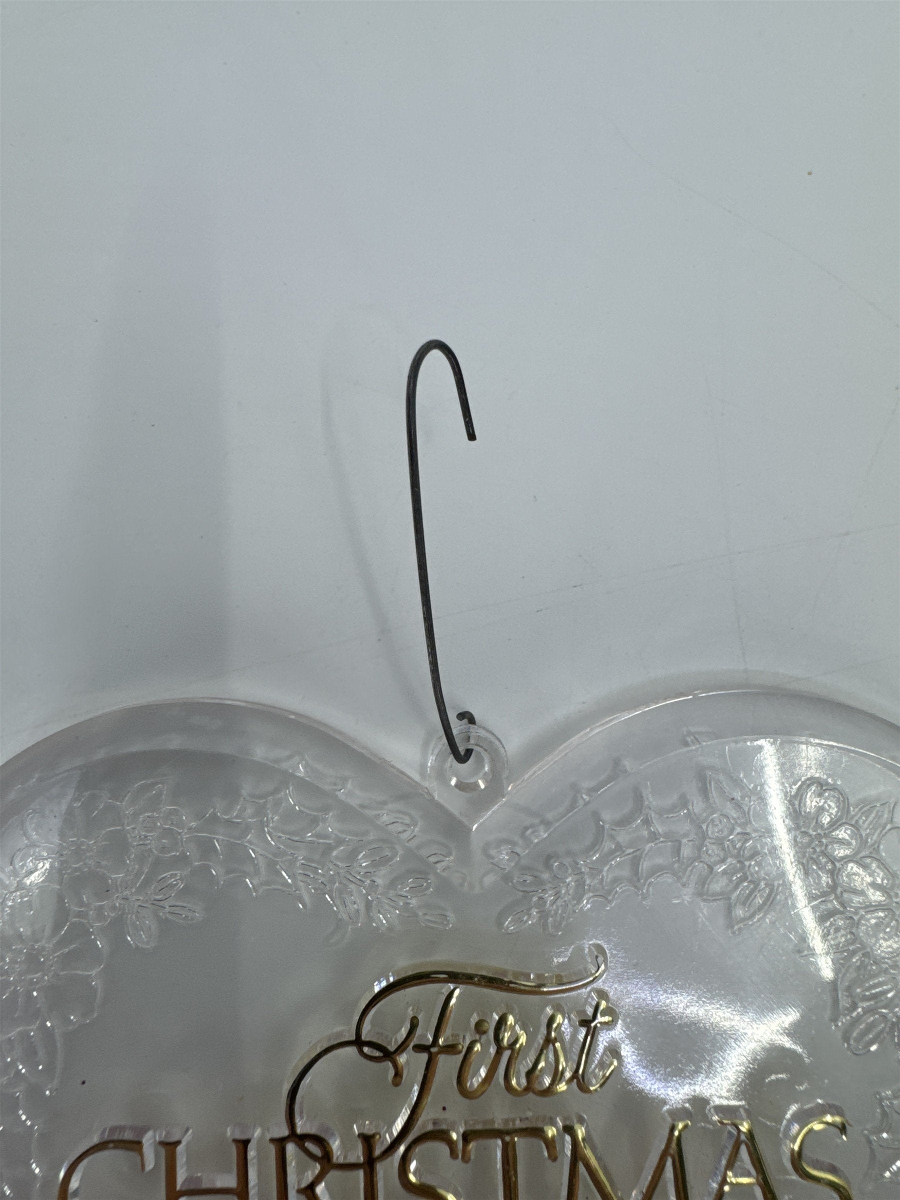 Vintage Our First Christmas Together 1990 Clear Acrylic Tree Ornament