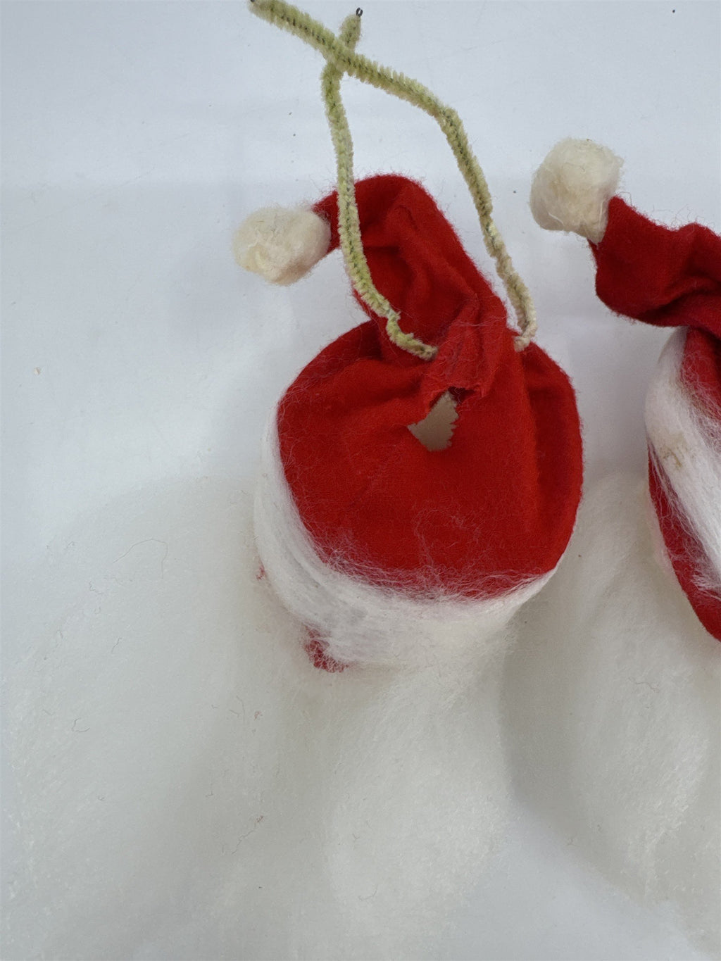 Set Of Two Vintage Christmas Santa Clause Head Ornaments