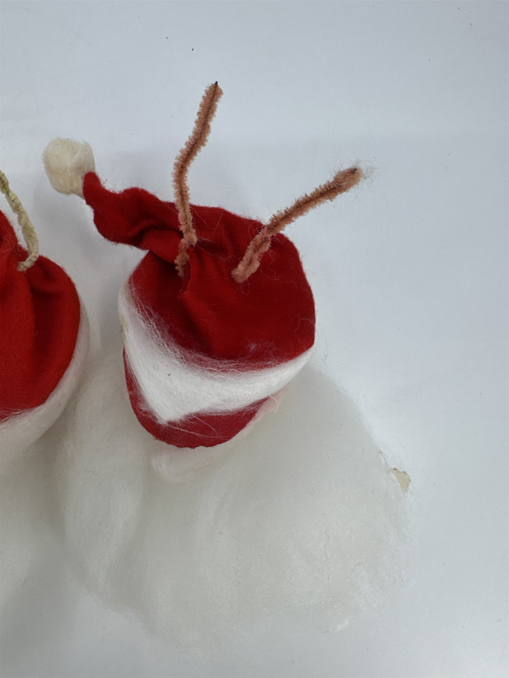Set Of Two Vintage Christmas Santa Clause Head Ornaments