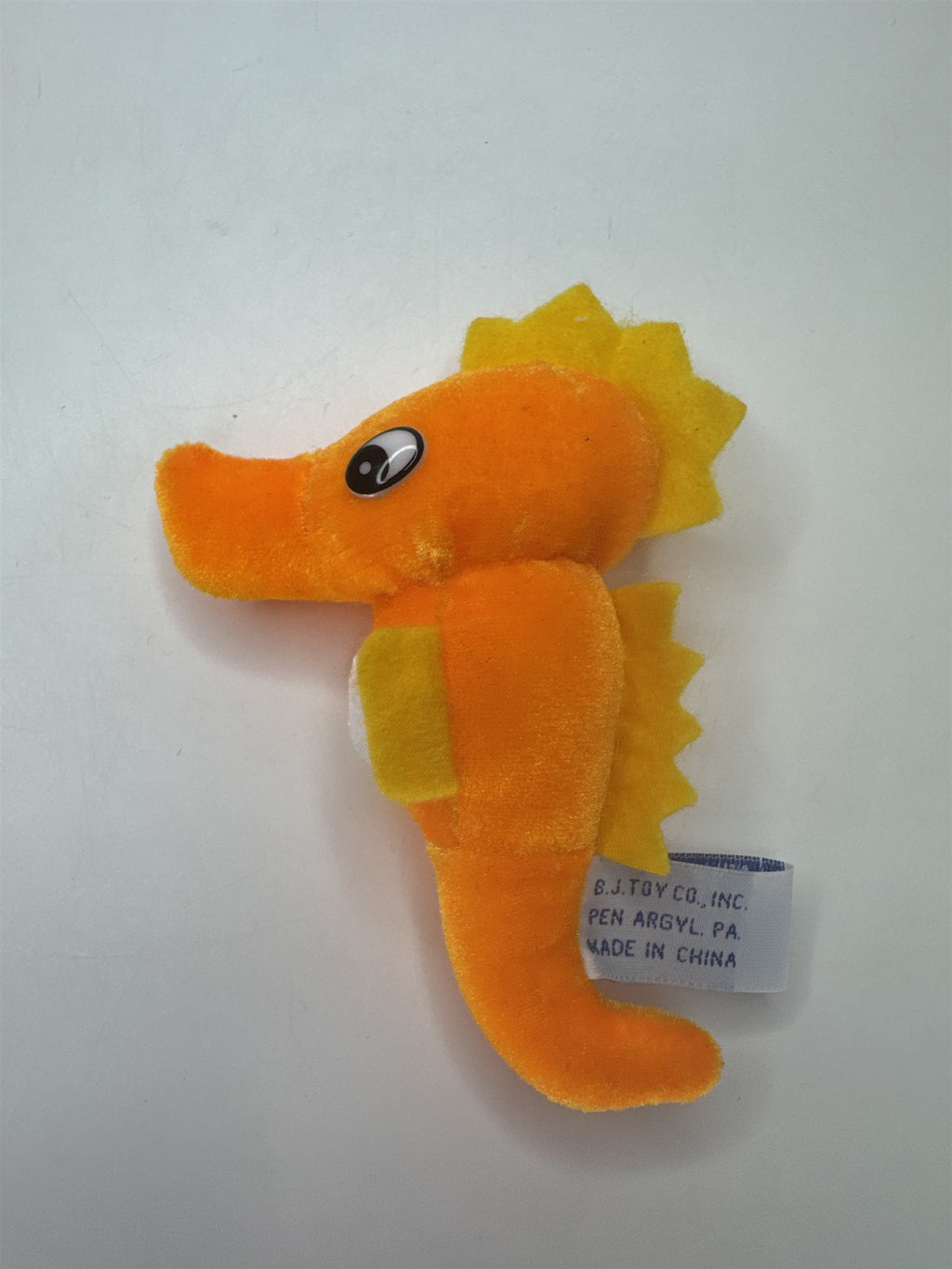 B.J. Toy Co. Mini Orange Seahorse Stuffed Animal Plush Toy Ocean 5”