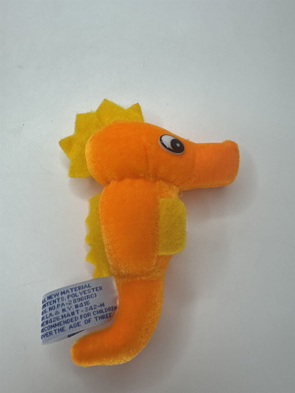 B.J. Toy Co. Mini Orange Seahorse Stuffed Animal Plush Toy Ocean 5”