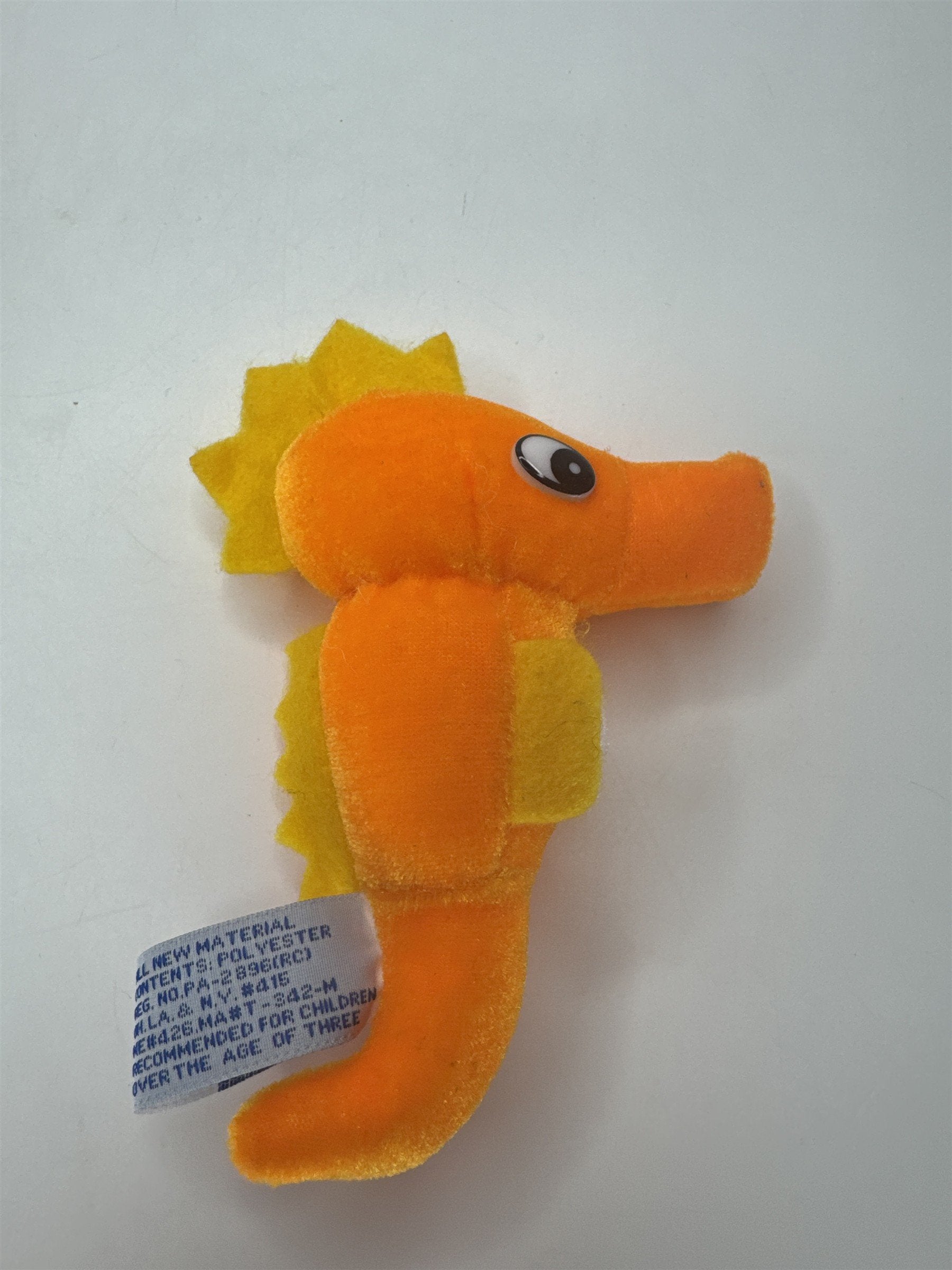 B.J. Toy Co. Mini Orange Seahorse Stuffed Animal Plush Toy Ocean 5”