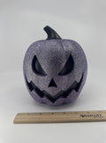 Halloween Bullseye Purple Glitter Light-Up Color Changing Jack O Lantern
