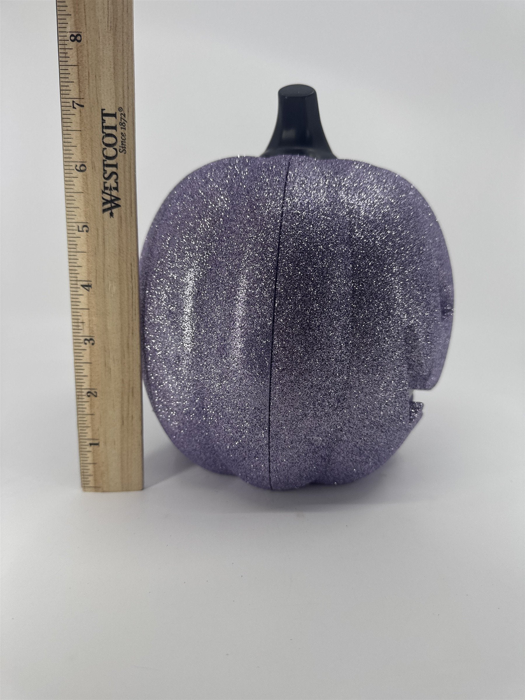 Halloween Bullseye Purple Glitter Light-Up Color Changing Jack O Lantern