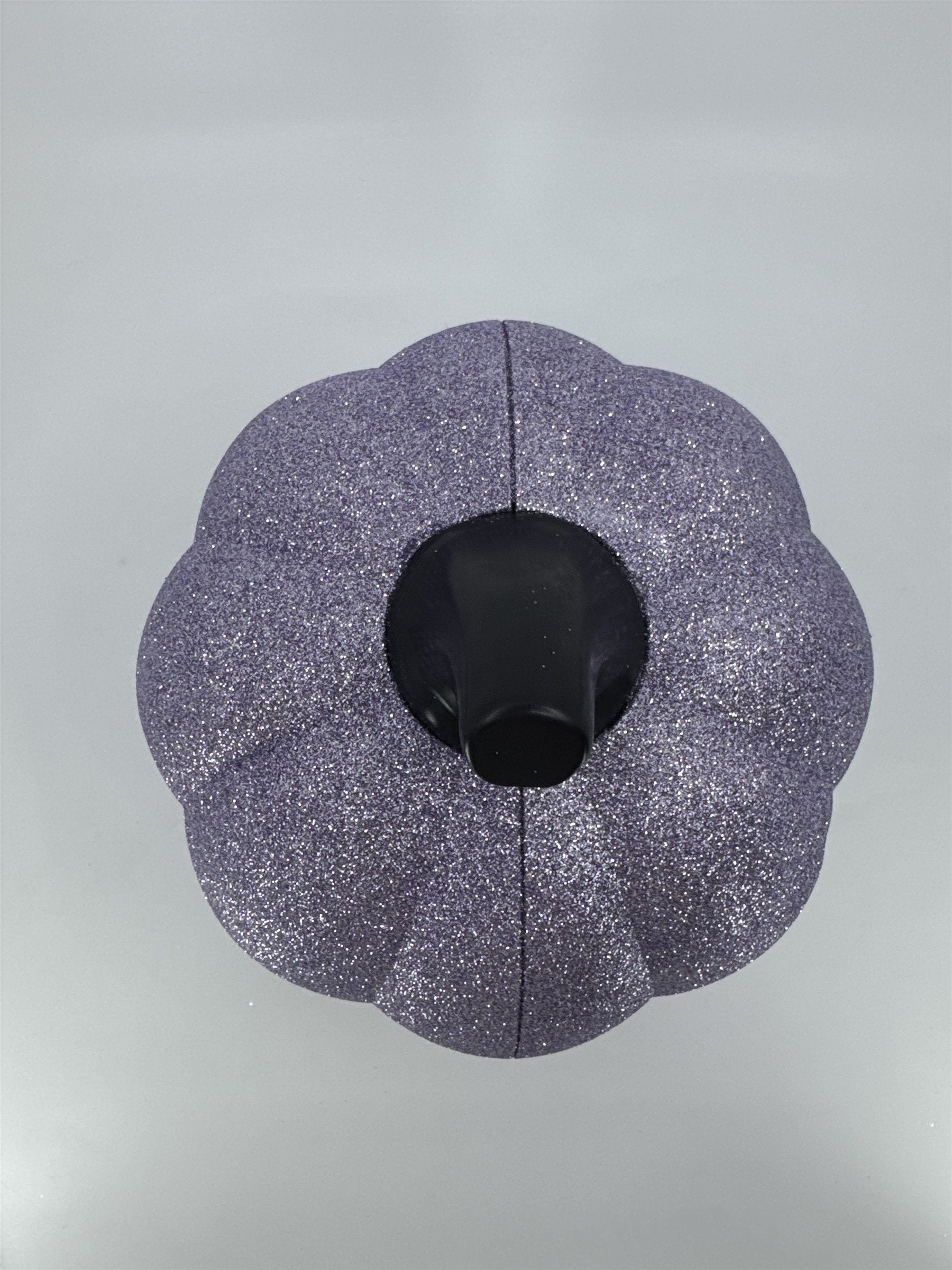 Halloween Bullseye Purple Glitter Light-Up Color Changing Jack O Lantern