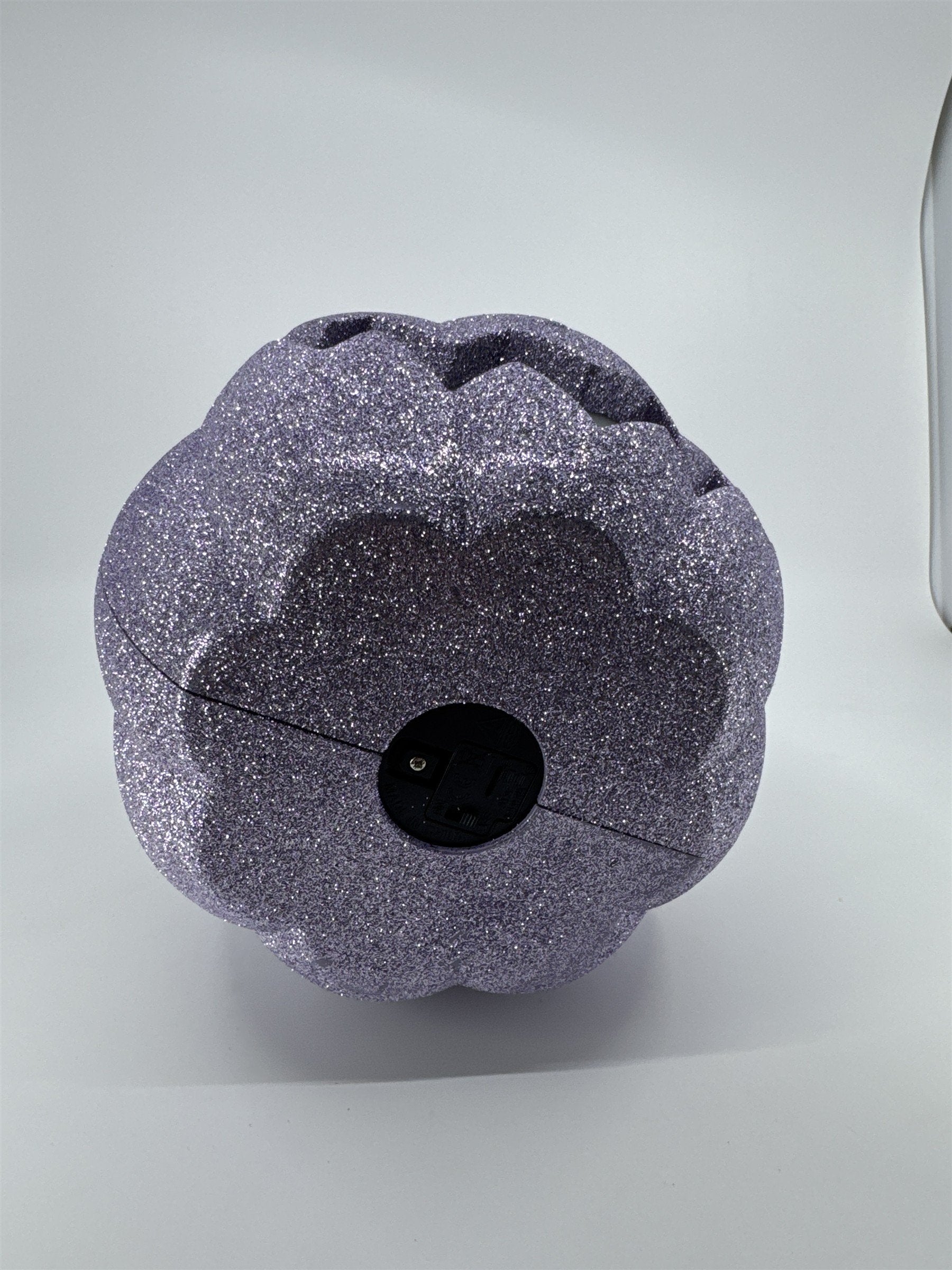 Halloween Bullseye Purple Glitter Light-Up Color Changing Jack O Lantern