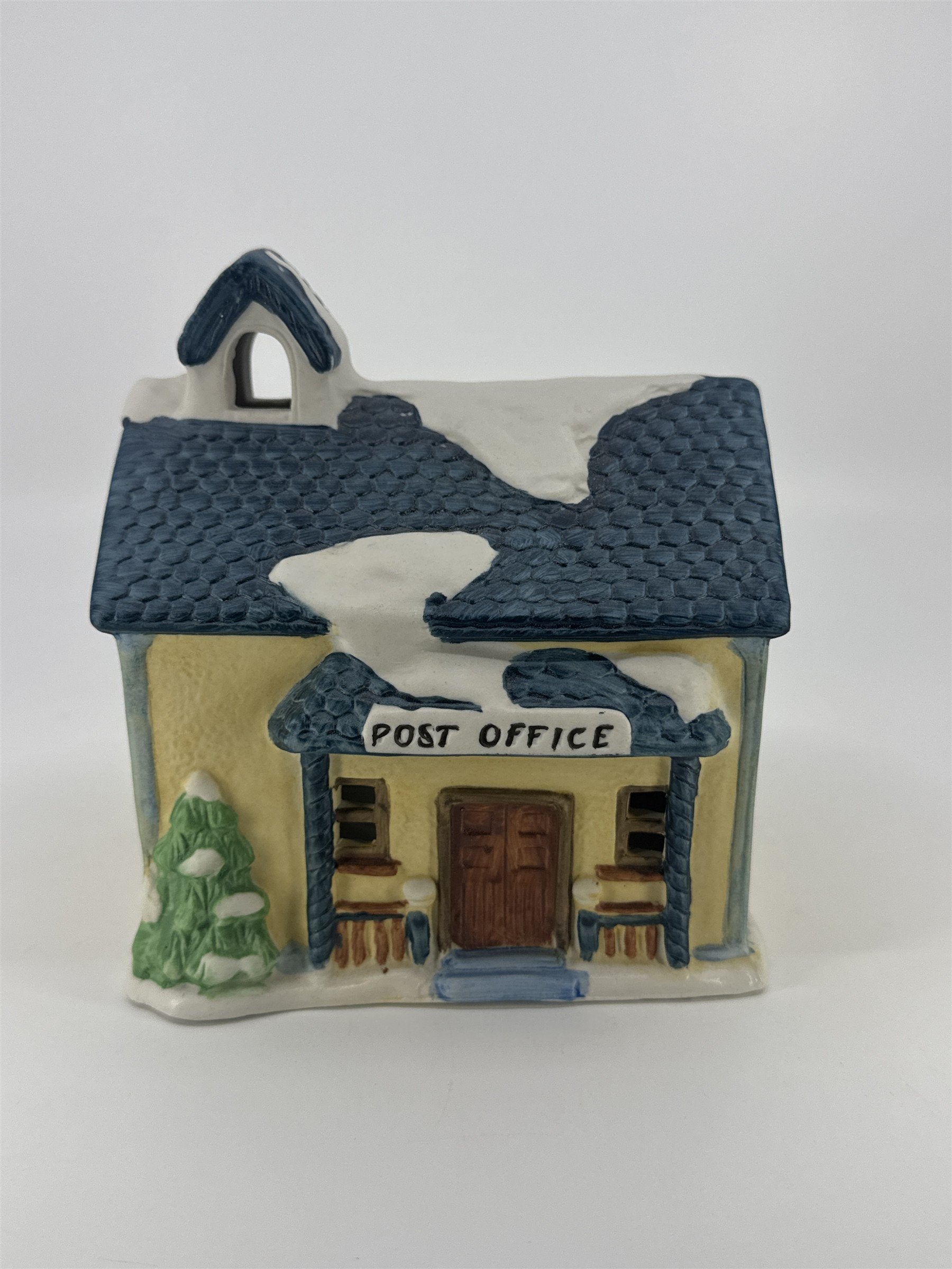 Vintage 1991 National Decorations Christmas Light Up Porcelain Post Office House