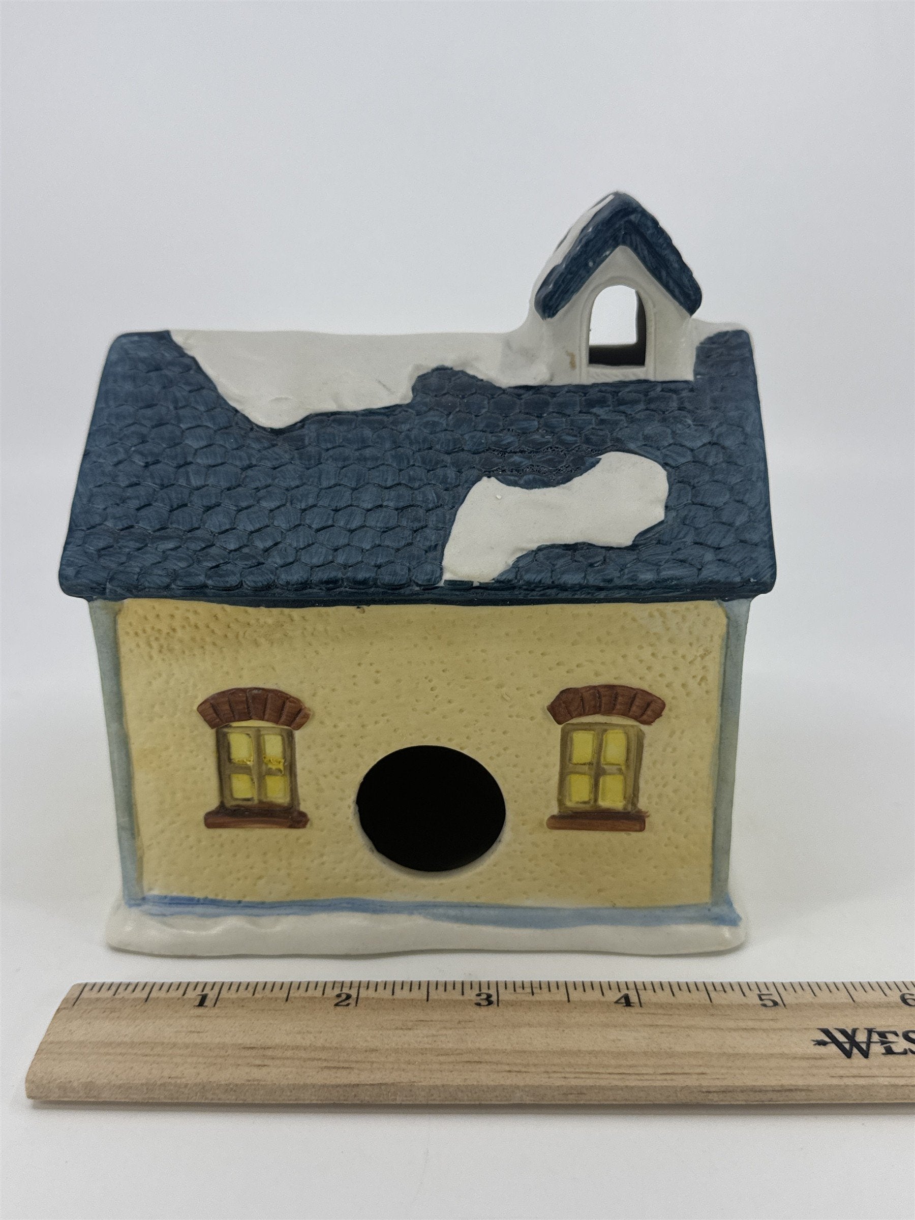 Vintage 1991 National Decorations Christmas Light Up Porcelain Post Office House