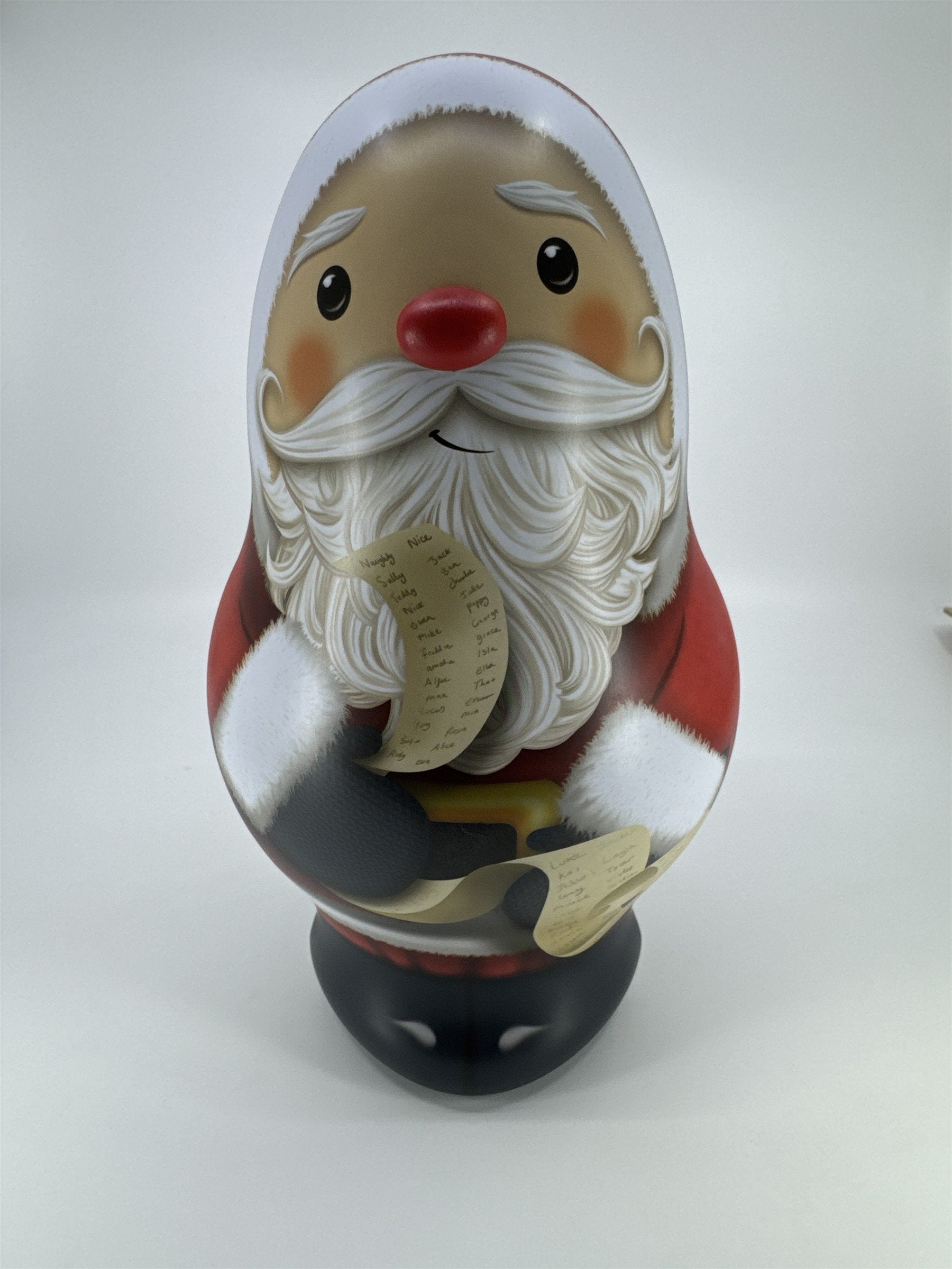 Christmas Santa Clause Tin Storage/Candy Container Holiday Decor
