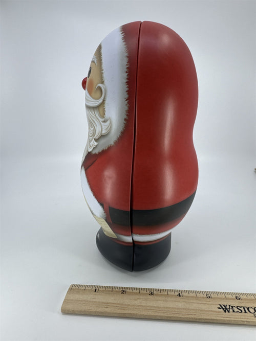 Christmas Santa Clause Tin Storage/Candy Container Holiday Decor